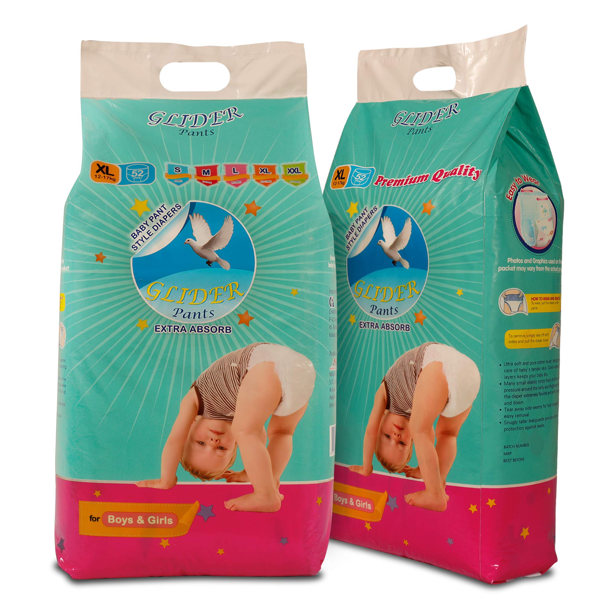 Overnight Extra Absorbency Premium Diapers Pants, XL, 52 Count