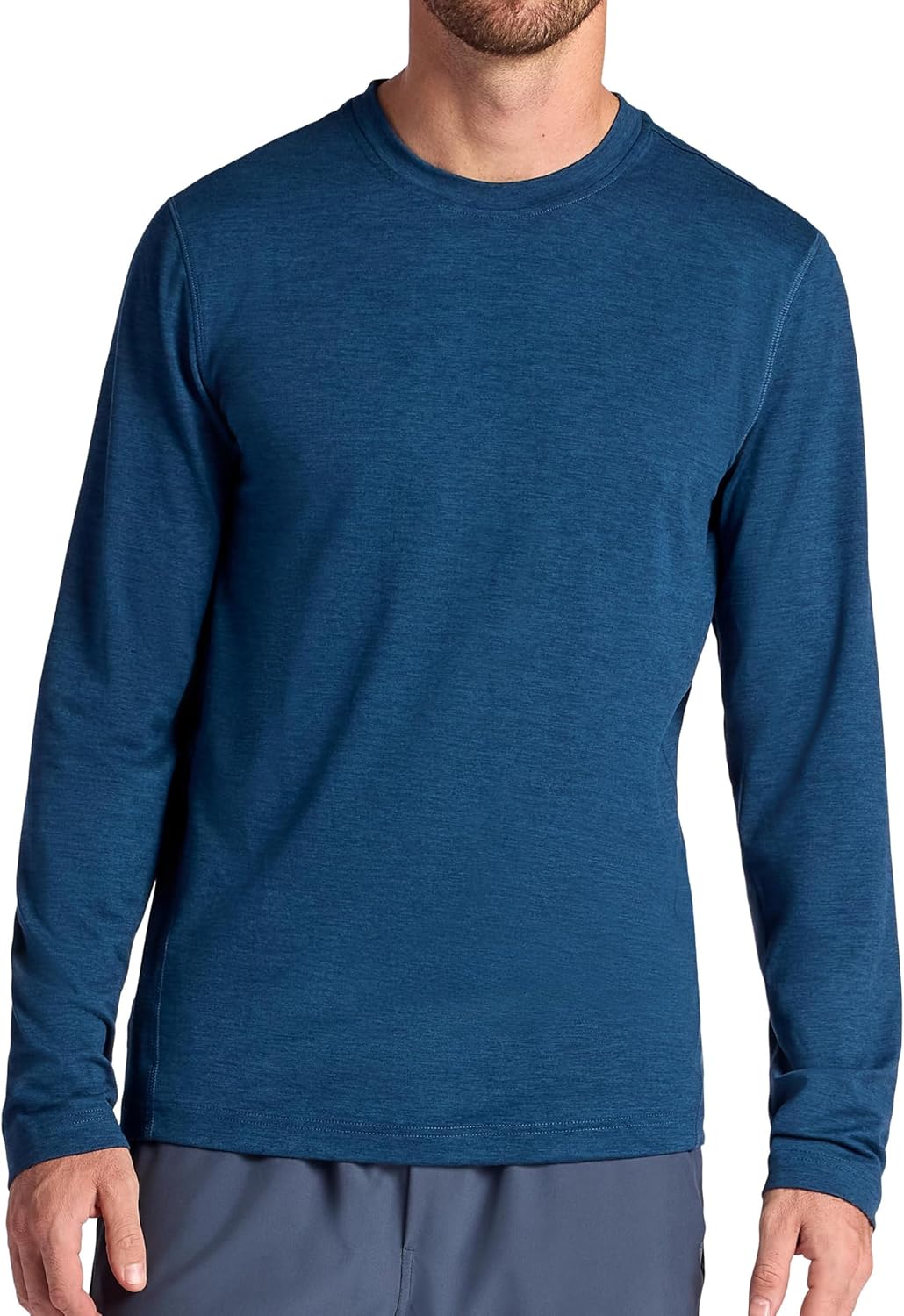 Gaiam Mens Intent Long Sleeve Crewneck Top, Standard Fit, Stretch Midweight Material