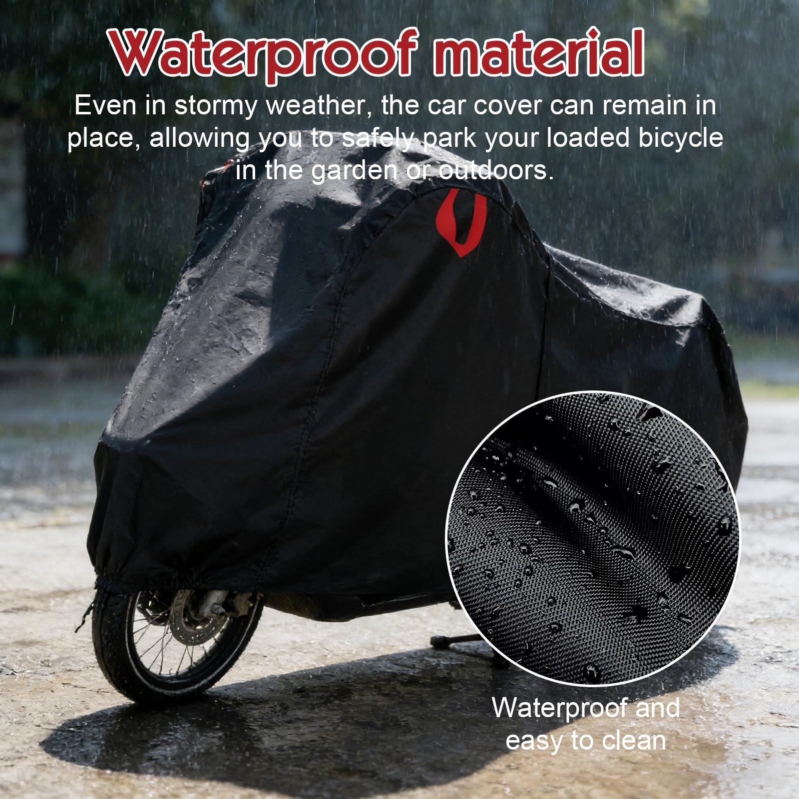 Housse Protection Vélo Cargo Imperméable Extérieur en Oxford 420D avec Bandes Réfléchissantes Protection UV Anti-Déchirure pour Vélos Cargo 270×75×100cm