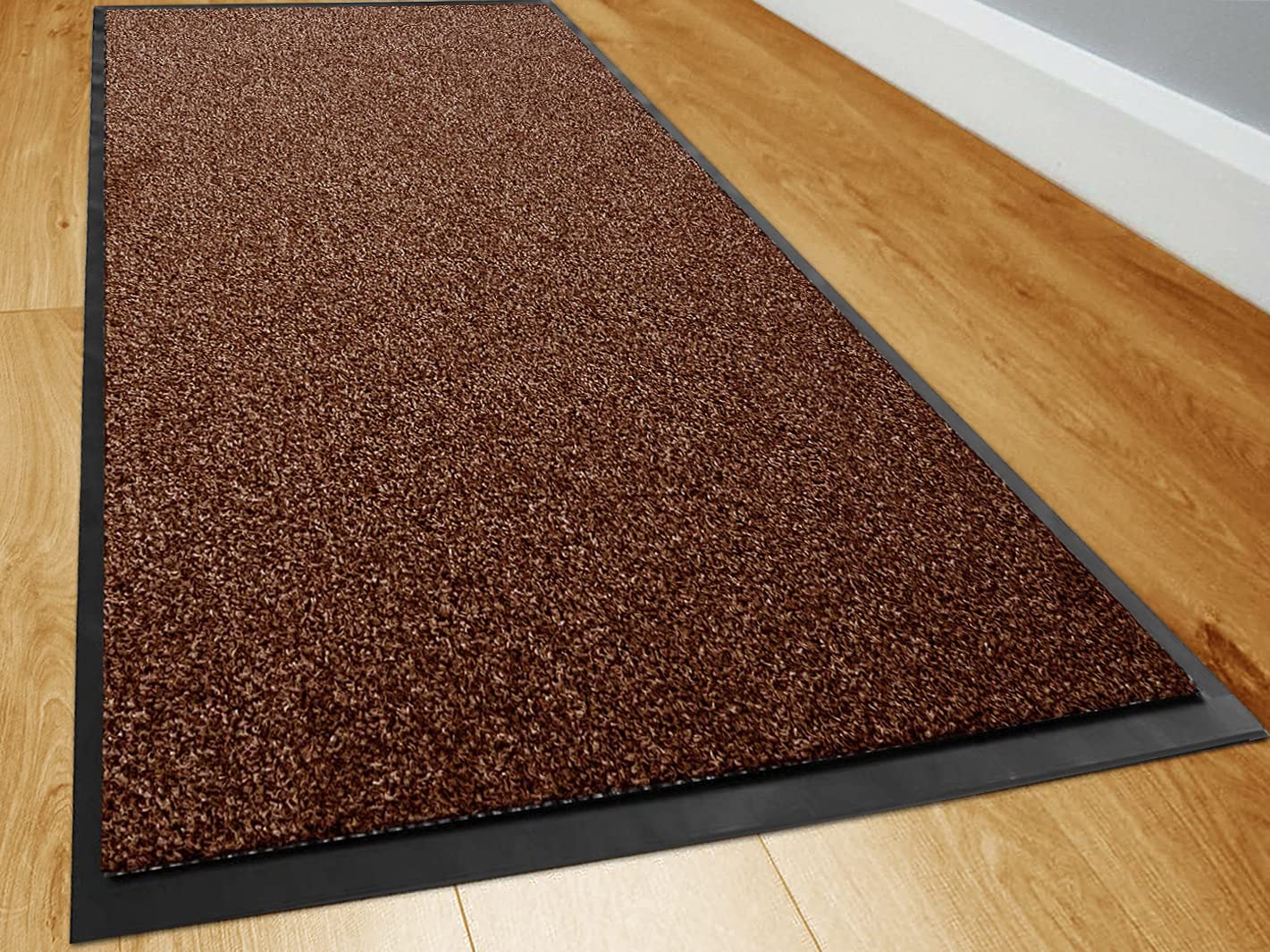 TrendMakers Dirt Stopper Carpet Runner 50cm x 80cm BROWN MIX Rugs Barrier Mat Doormat Non-Slip Rubber Back For Home Hallway Office Kitchen Entrance Door Mats || POLYESTER PILE