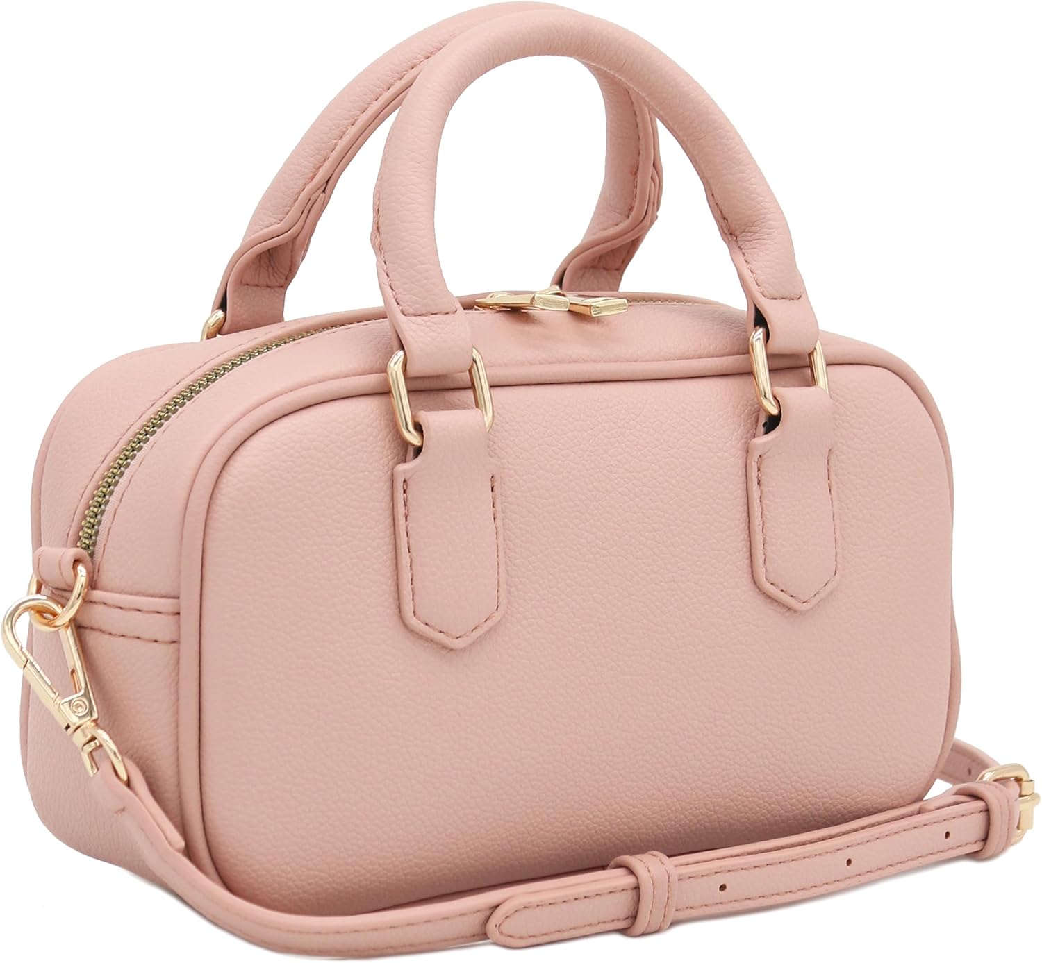 FashionPuzzle Mini PU Leather Satchel Purse Top Handle Crossbody Bag