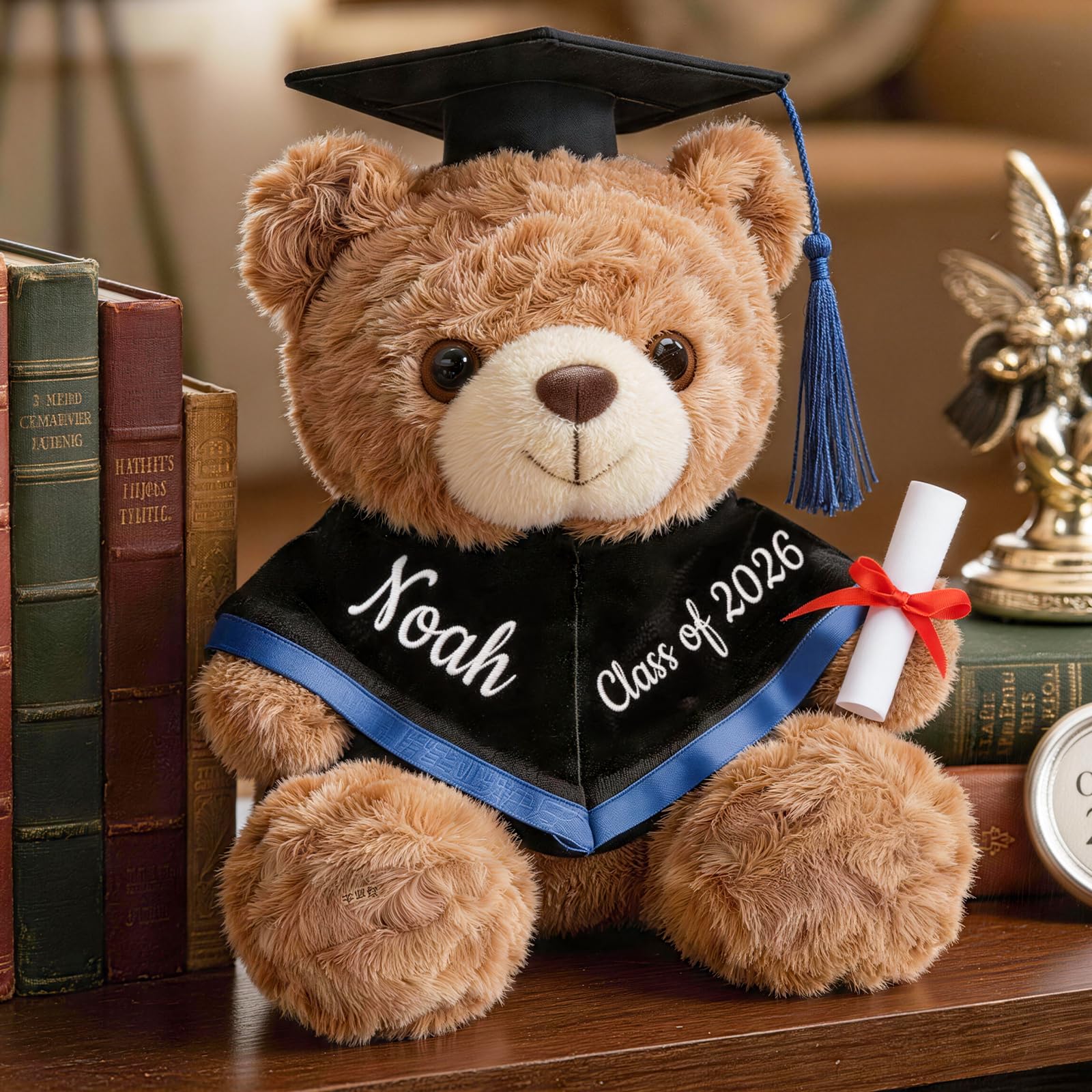 Personalized Graduation Teddy Bear Gift 2026, Custom Name Graduation Bear with Grad Cap Gown and Hand Letter, Cute Teddy Bears Stuffed Animal for College High and All Ages School Graduates 10 Inch — view 9