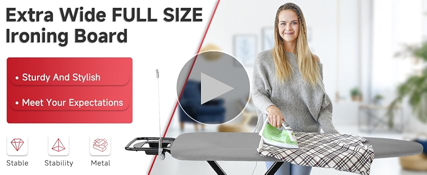 Amazon.com: Extra Wide Full Size Ironing Board 57