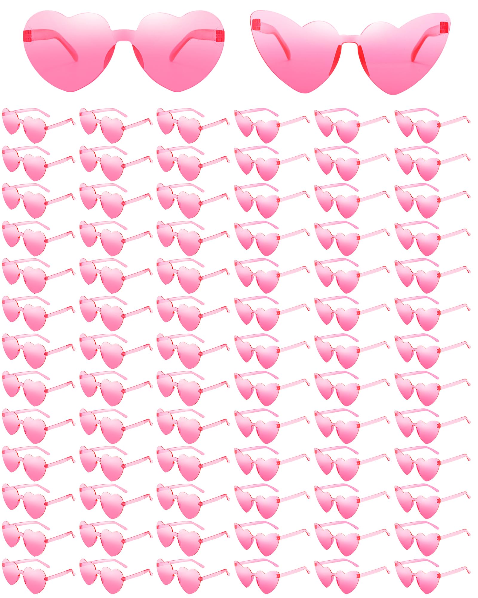 Salfboy80 Pack Heart Sunglasses for Women Colorful Heart Glasses Cat Eye Sunglasses for Bachelorette Party