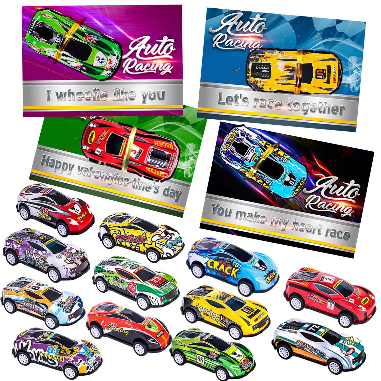 AugToy26 Pack Pull Back Toy Cars Mini Die-Cast Race Vehicles Bulk Party Favors Supplies Goodie Bag Stuffers Pinata Fillers Class Treasure Chest Prize Box Toys Boys Girls Gifts for 3 4 5 + Year Old