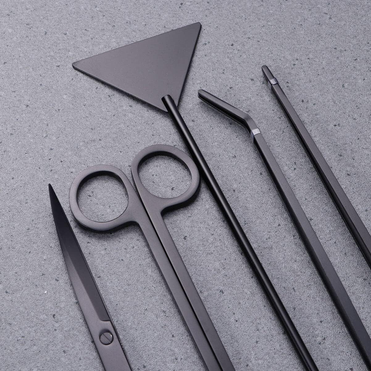 balacoo 5pcs Stainless Steel Aquarium Tools Set Curved Straight Tweezers Scissors Substrate Spatula for Planting Maintaining Aquatic Plants Freshwater Tanks