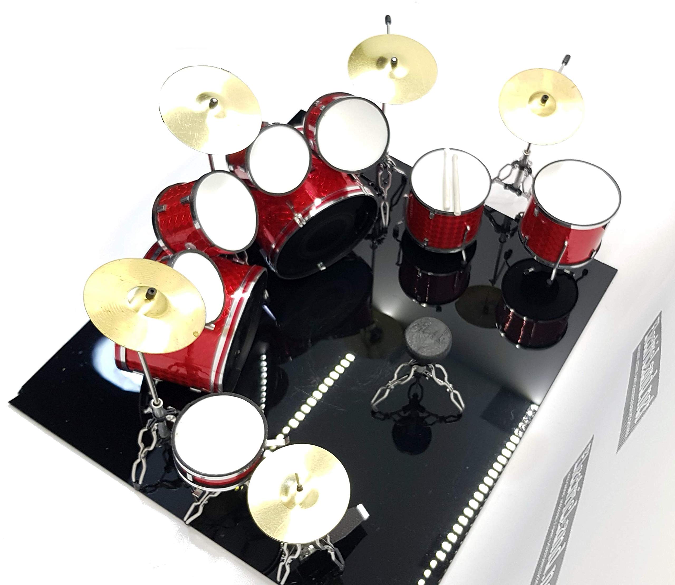 Mini Drum set realizzato per ZZ Rock music legends collector tribute miniature rock model scale 1:4 collectible size dolls modellino da collezione 40 cm (base nera non inclusa)