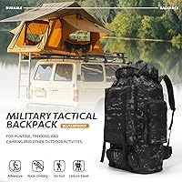 Vista 2 de Mochila de senderismo MOLLE de 70L/100L, mochila impermeable para viajes (CP)