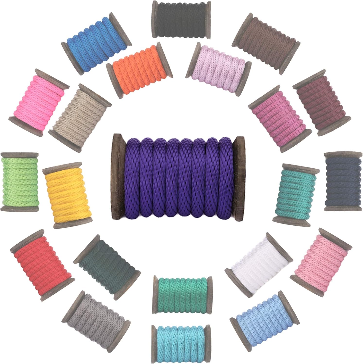 Ravenox Solid Braid Utility Rope | (Purple)(1/2 inch x 50 feet) | Made in The USA | All Purpose Solid Braid Cord for Crafts, Sports, Landscaping, Horse Tack, Pets & Décor | Multiple Colors & Sizes : Sports & Outdoors