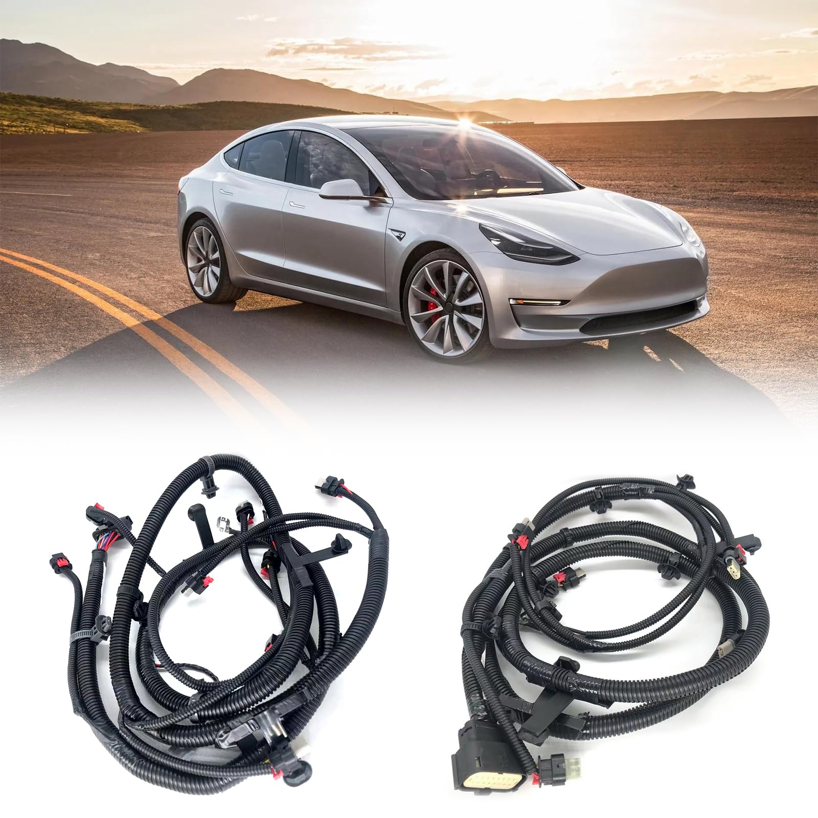Sensor de asistencia de estacionamiento de velocidad de parachoques delantero, arnés de cableado oculto, cable PDC adecuado para modelo 3 2021-2023 206795801B, sensores de estacionamiento de garaje