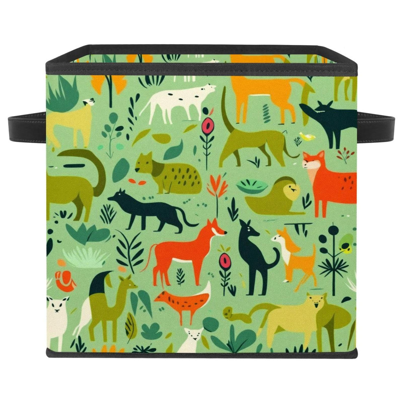 Boîte de rangement haut de gamme avec finitions cuir et motif animalier raffiné