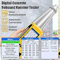 Vista 2 de Herramienta del medidor de prueba del resiliómetro del probador del martillo del rebote del concreto de Digitaces, probador de fuerza concreta OLED