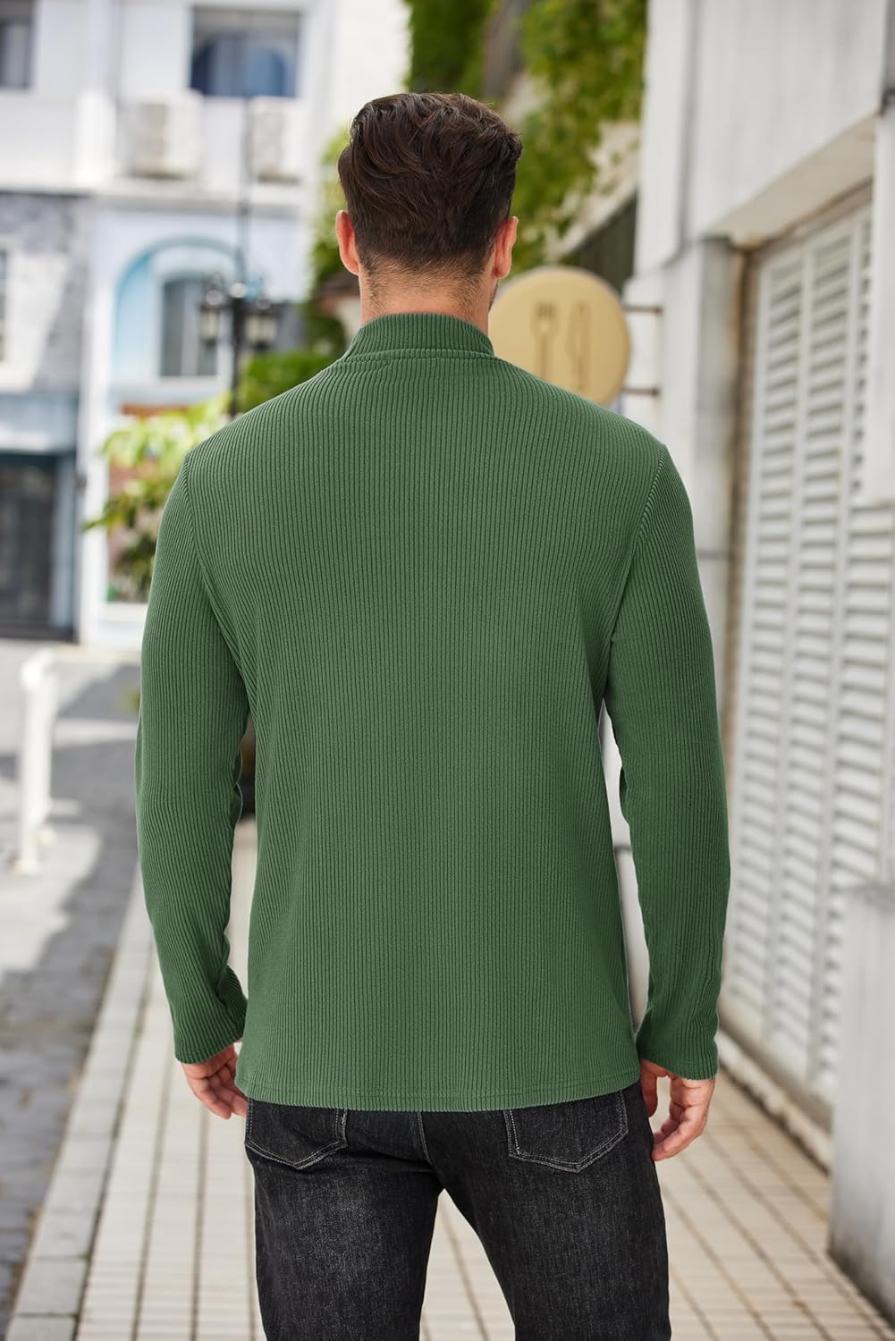 COOFANDY Men's Mock Turtleneck Sweater Long Sleeve Half Neck Pullover Thermal Casual Ribbed High Neck Pullover Sweater - Image 3