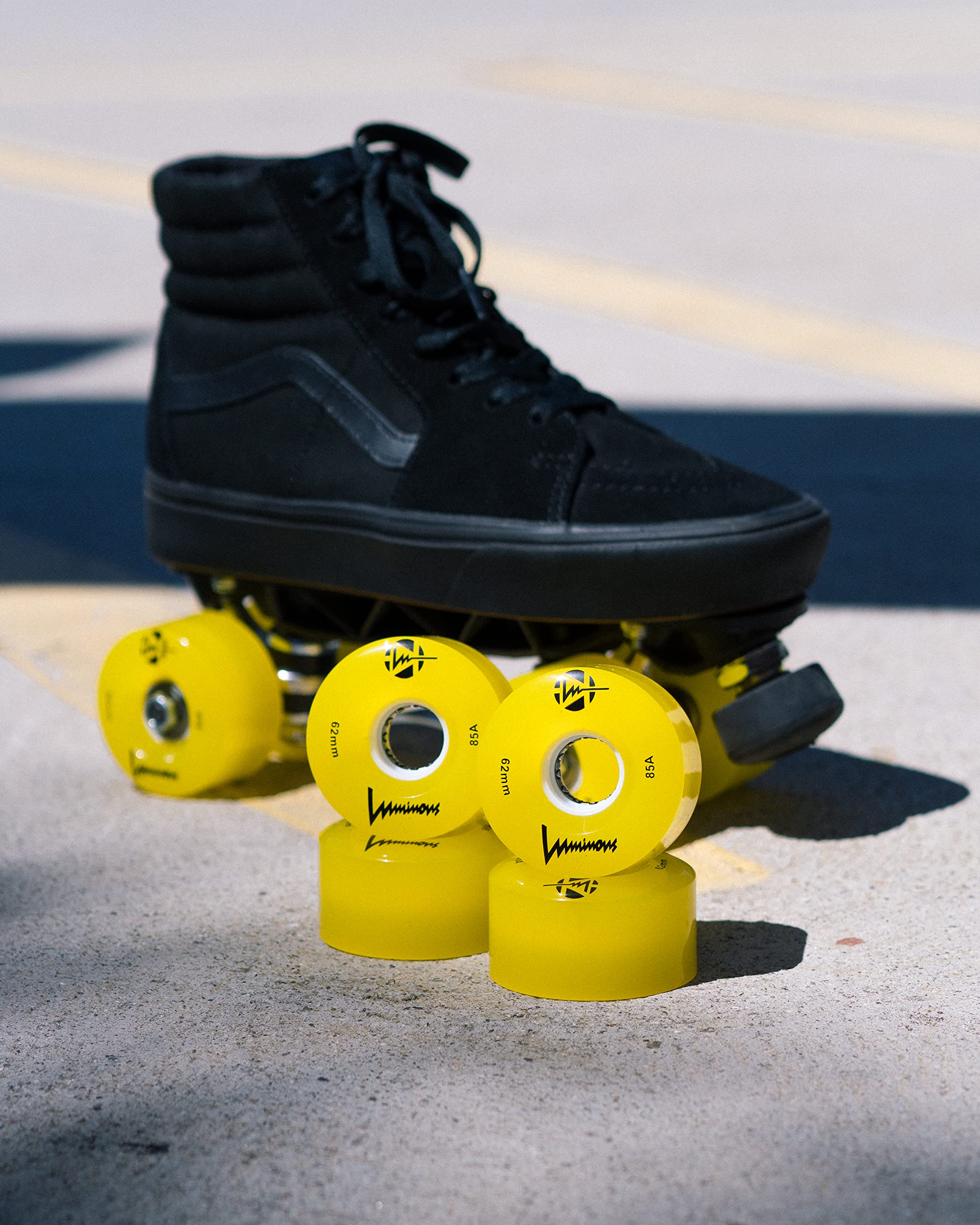 Luminous LED Quad Wheels Yellow 62mm 4pack