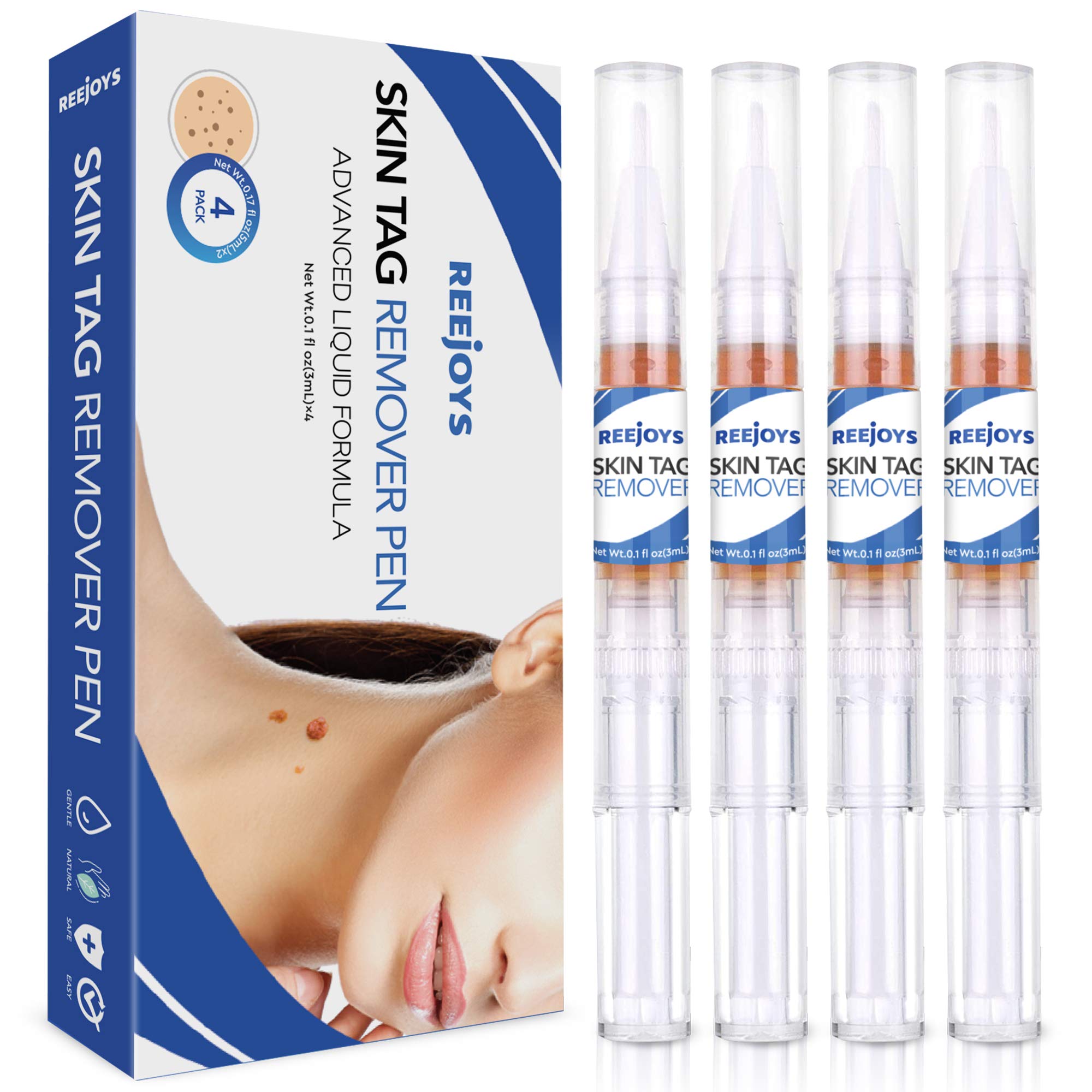 Reejoys Skin Tag & Mole Removal - Safe & Effective Formula for Skin Tag Remover (4 Packs)