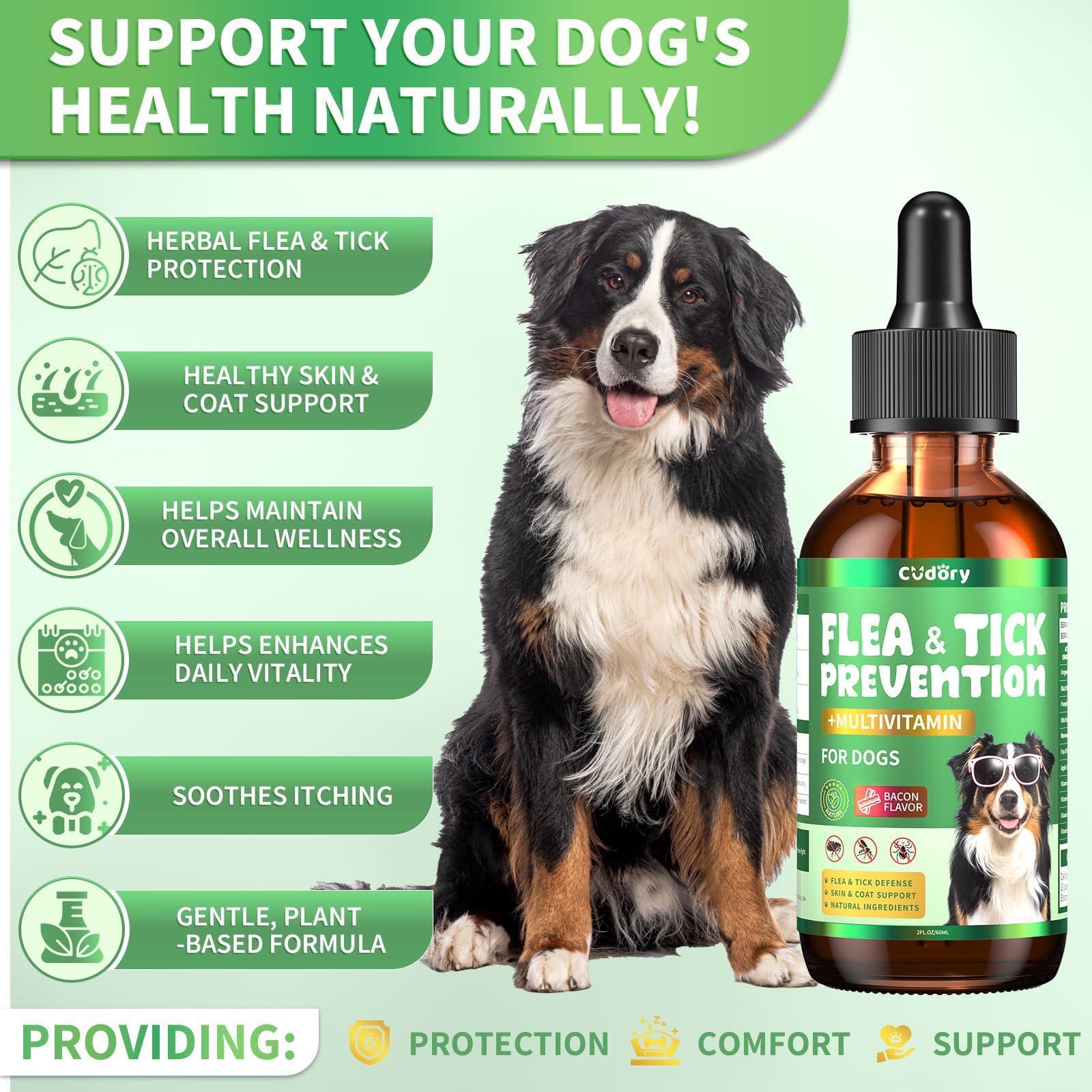 Oral Flea & Tick Support for Dogs Herbal Liquid with Multivitamins - Image 3
