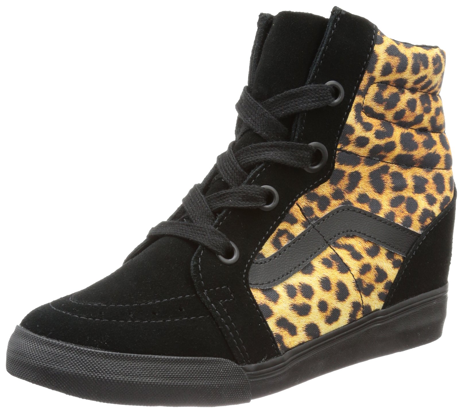 Vans U SK8-HI Wedge (Leopard) Black - Zapatillas de Cuero Unisex