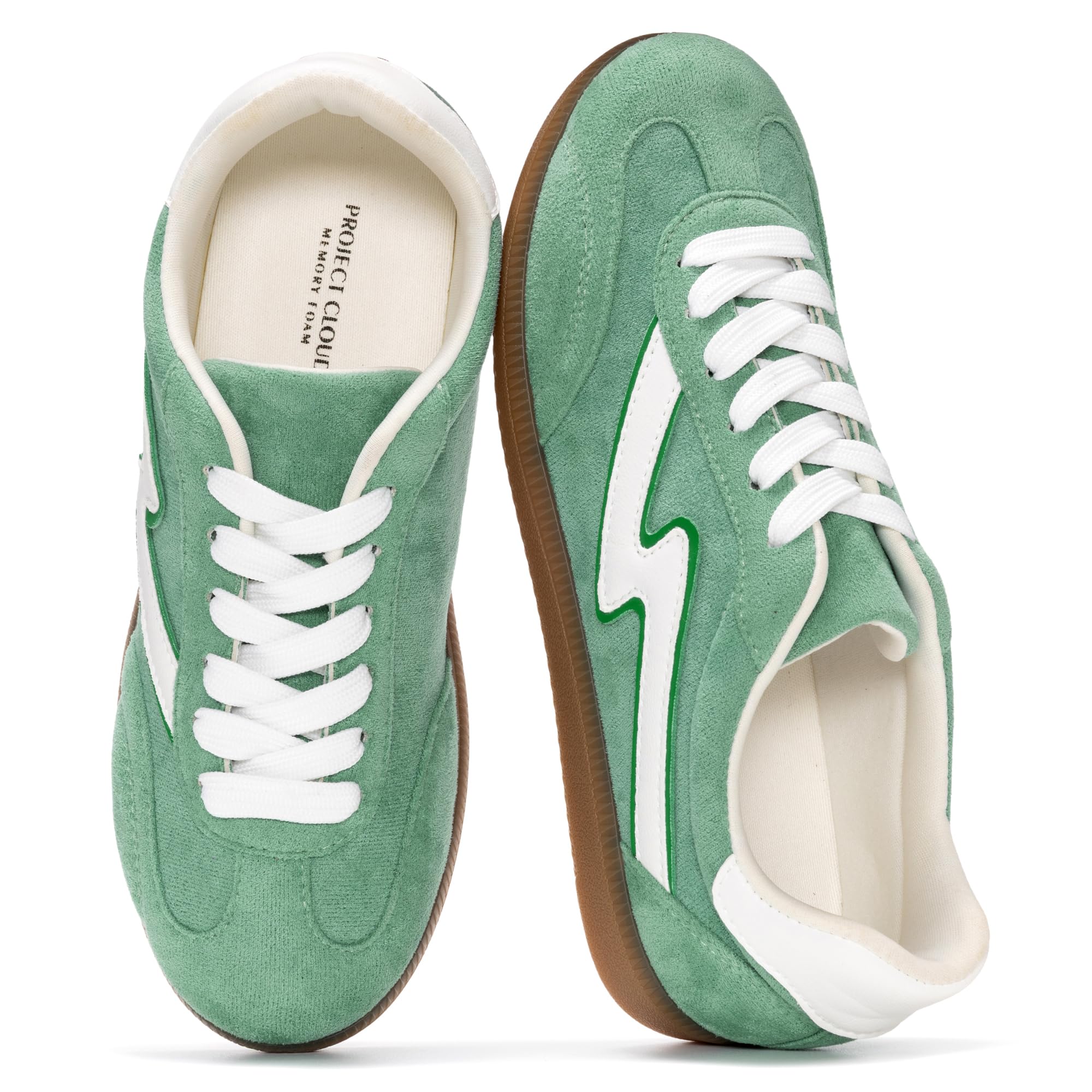 Project Cloud Fashion Sneakers for Women 2026 - Lace-Up Shoes Trendy Women Sneakers with Memory Foam Insole Women's Fashion Sneakers Non-Slip Womens Shoes (Irita, Green Multi, 6)