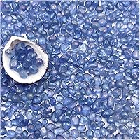 Vista 11 de BXI 2.2 libras de grava de arena pulida y suave para acuario pequeño, grava para tanque de peces de color azul vibrante y duradero, piedras