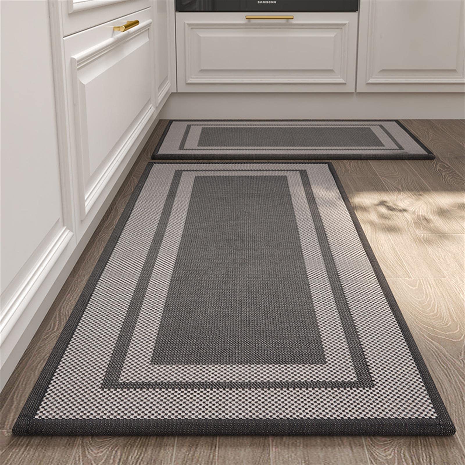 Tapis de cuisine absorbant lavable noir 50x120cm pour protéger le sol des éclaboussures