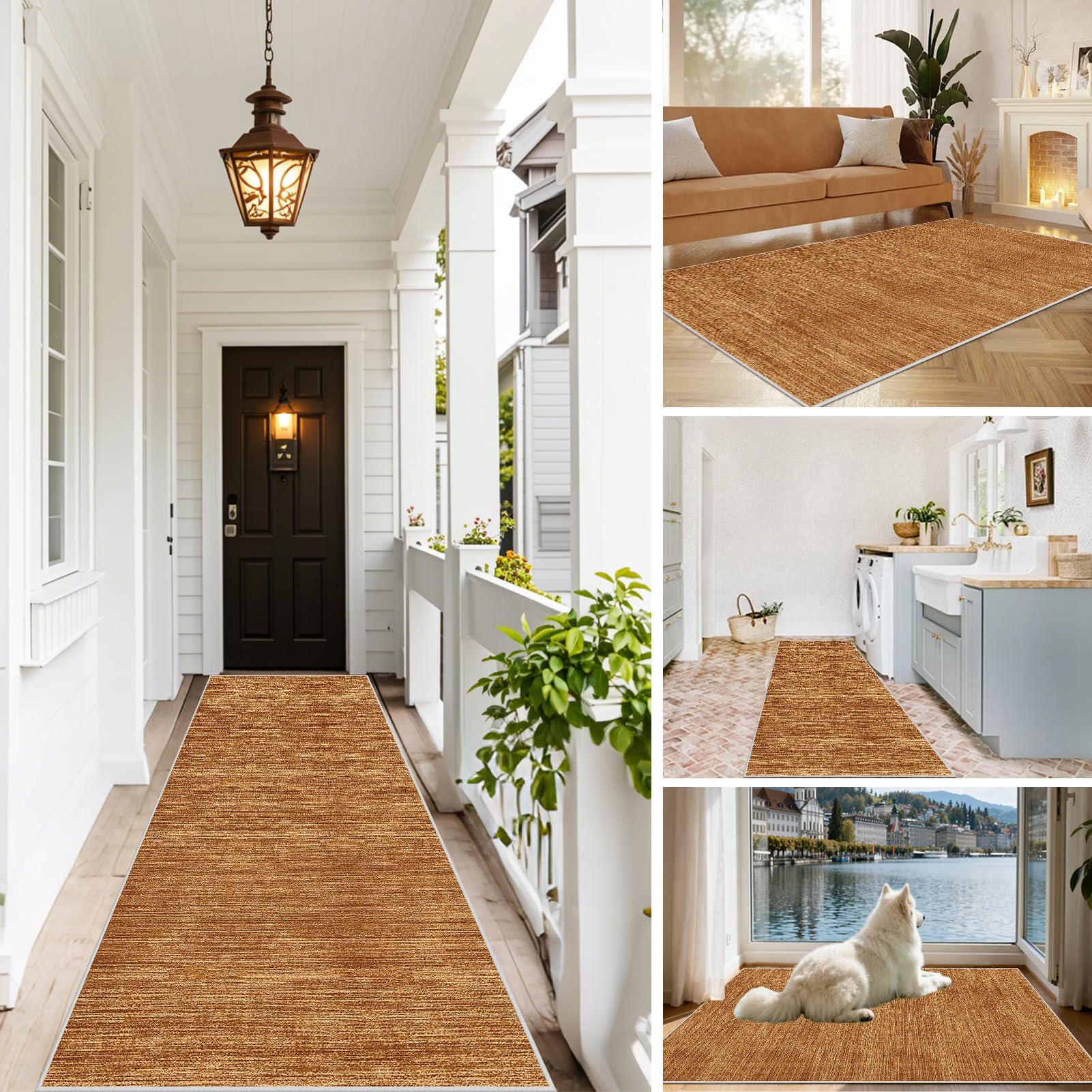 Teppich Läufer Flur Lang 50 x 300 cm Waschbar Teppichläufer Flur Läufer Teppich rutschfest Küchenteppich Flurläufer Teppich Läufer für Küche Eingang Korridor Wohnzimmer Schlafzimmer