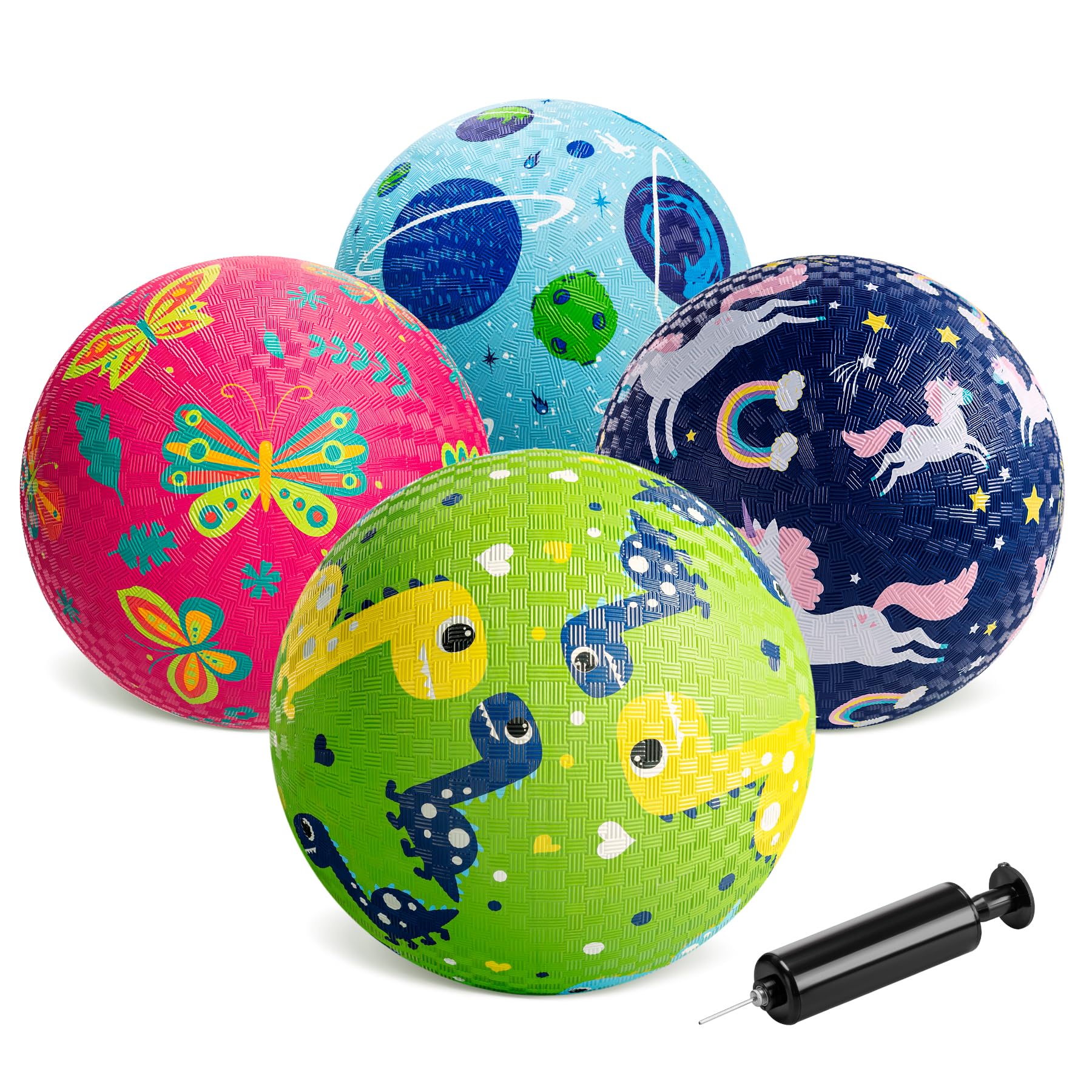 U&C Planet 2 Stück Spielbälle 15CM Kickballs Set Dodgeball mit Pumpe Gaga Ball Handball Soft Boucy Ball Spielball für Kinder 1-8, Spiel Camps Schule Garten