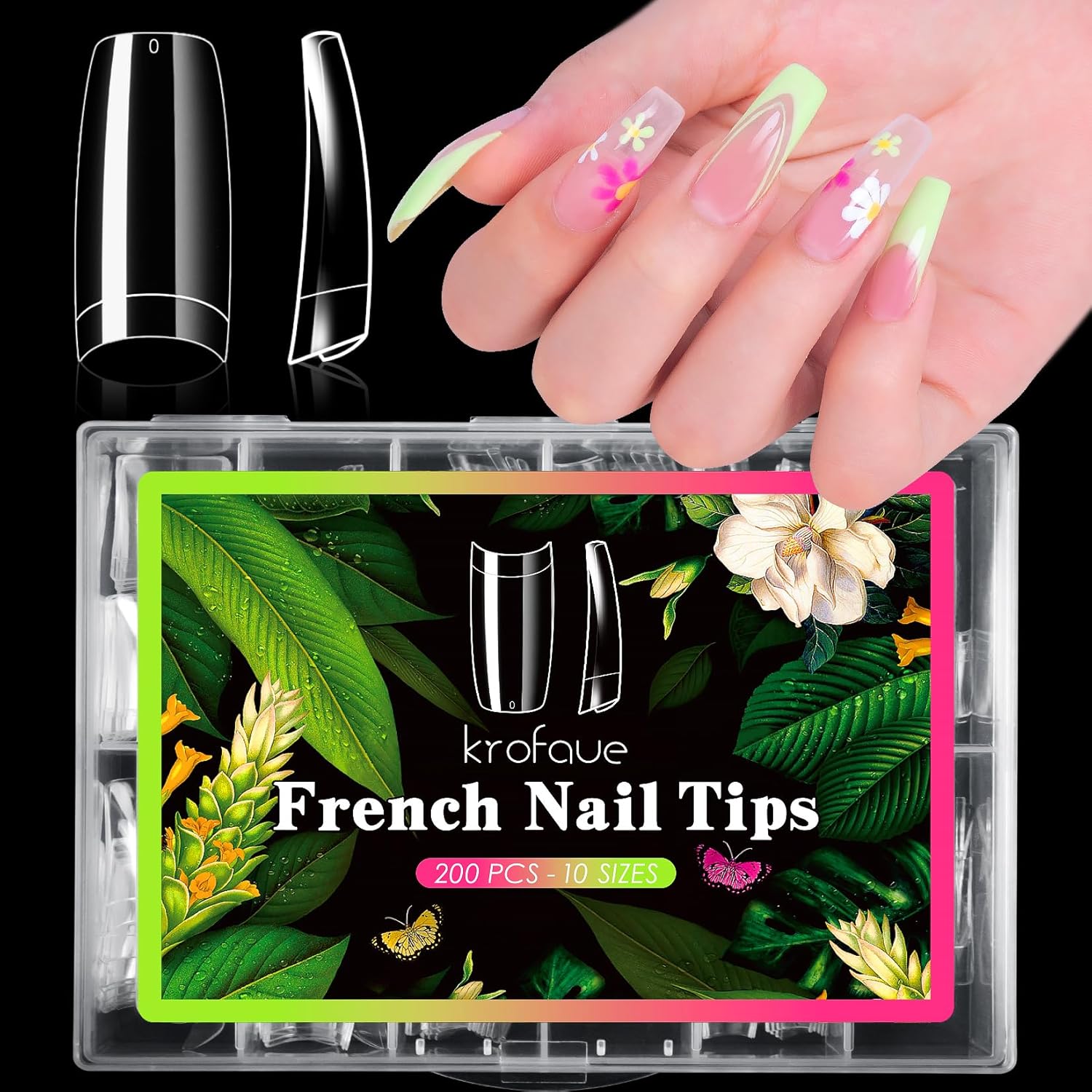 krofaue Clear False Nails Tips French Nail Tips 200PCS