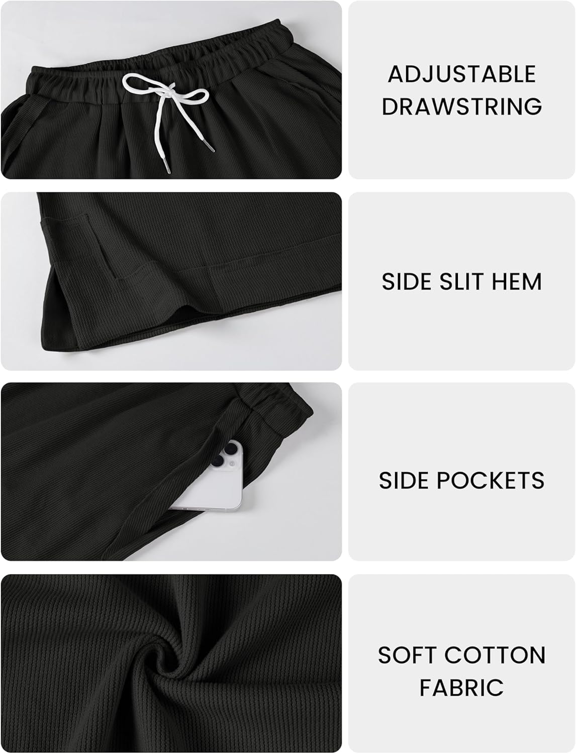 Springrain Womens Baggy Wide Leg Pants Casual Loose Cotton Drawstring Elastic Waisted Palazzo Pants with Pockets - Image 5