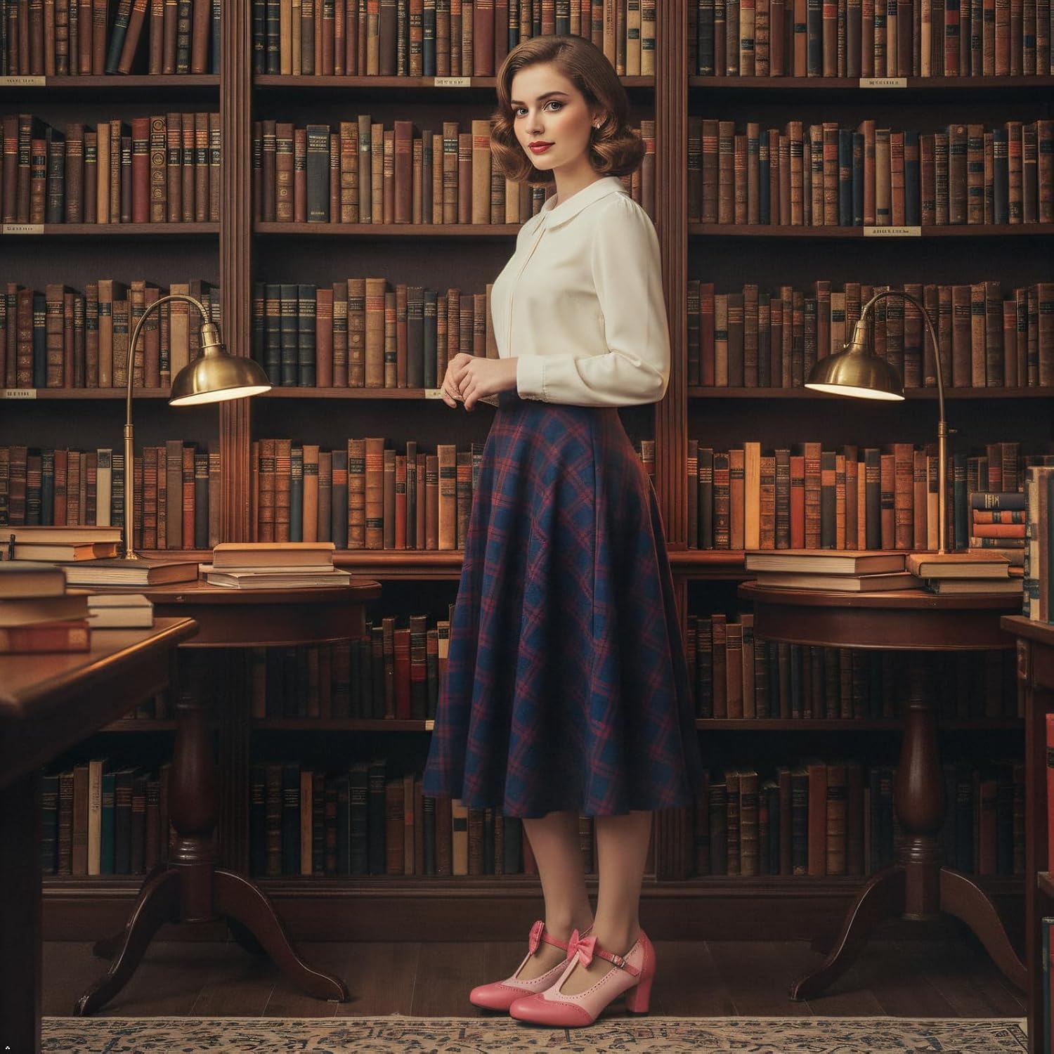 Women's T-Strap Mary Jane Pumps-Low Block Chunky Bow Heels-Retro Closed Toe Ankle Strap Dress Shoes for Wedding, Lolita, Office & Daily Wear.