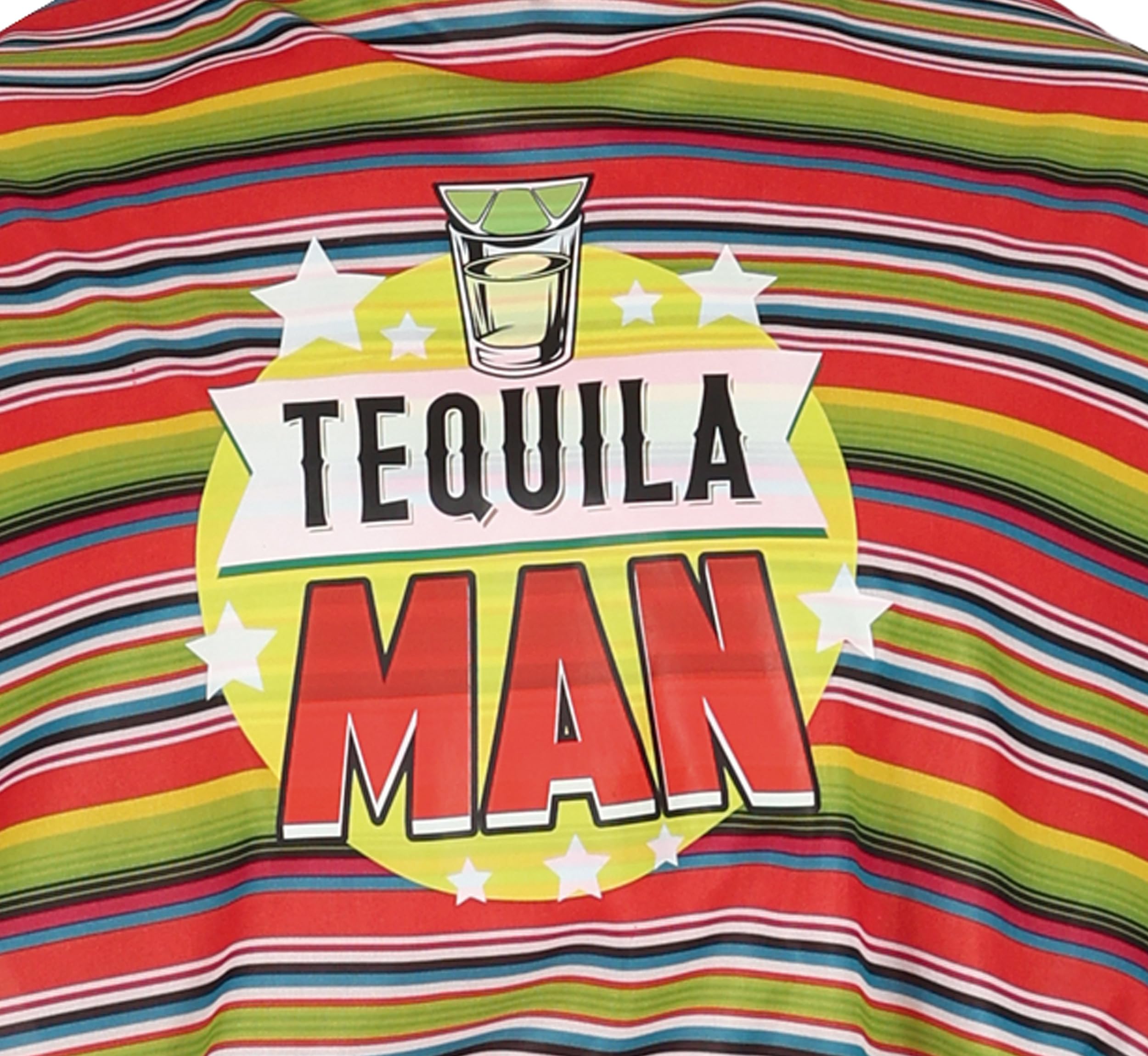 FIESTAS GUIRCA Kostium Tequili dla Mężczyzn - Zabawny Kostium dla Mężczyzn z Poncho - Meksykański wieczór kawalerski Kostiumy dla mężczyzn