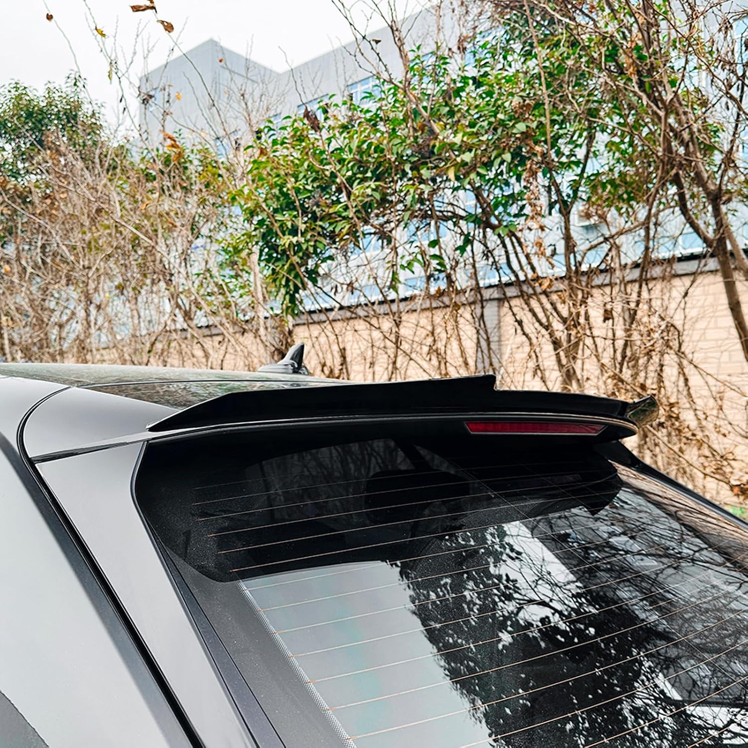 Car Rear Trunk Spoiler Lip Wing Roof For Audi Q8 SQ8 2019-2025 Black