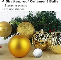 Vista 26 de Bolas de Navidad grandes de bronce de 3.2 pulgadas, adornos de decoración de árbol de Navidad, bolas colgantes inastillables para cumpleaños