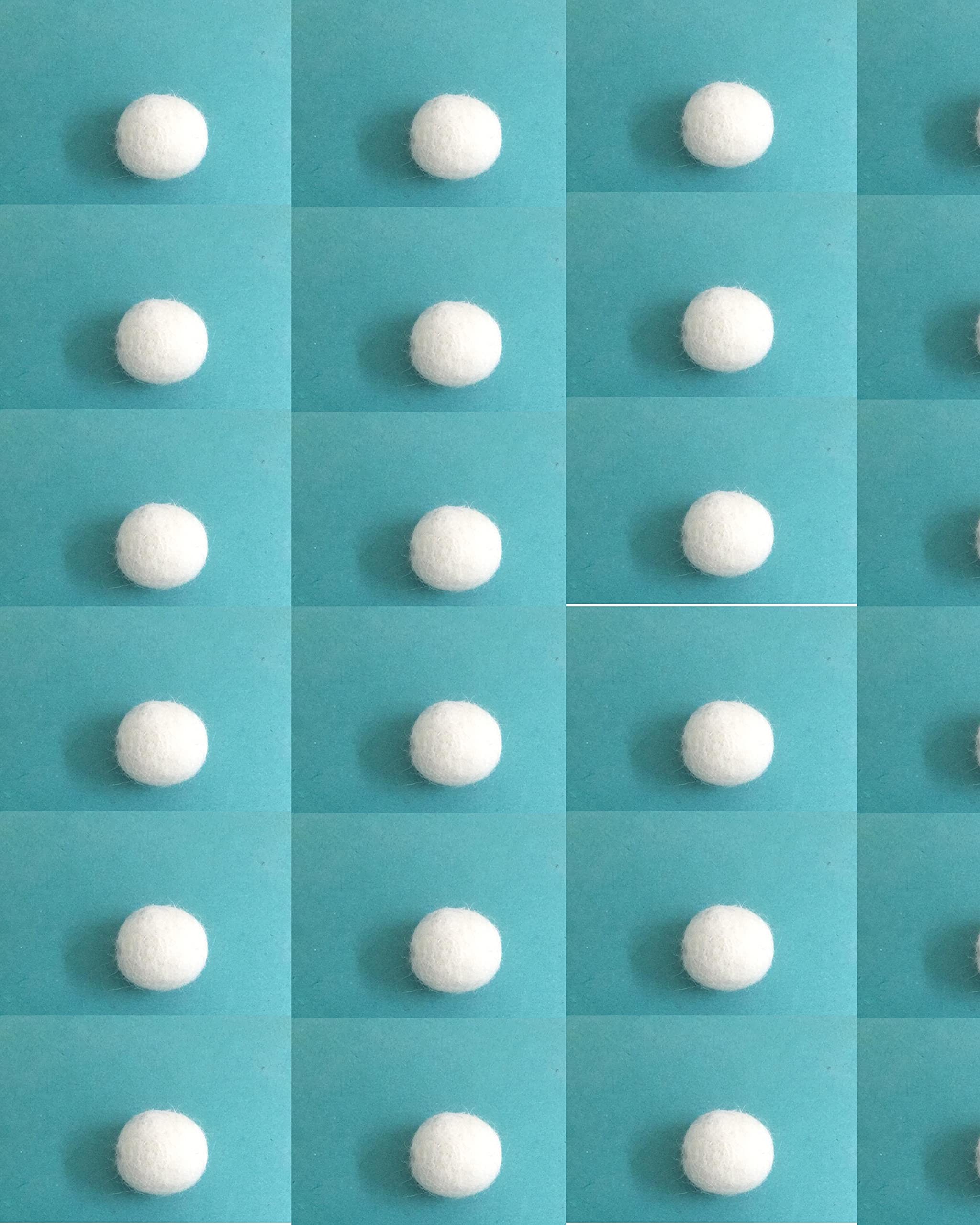 OON Pompom Balls Round Fluffy Soft White Color 100% Wool Felt 2.5 cm Thick Pack of 50 Pieces for Art & Craft,Project Activity Hobby Supplies and DIY Creative Crafts Decorations (White, 50)