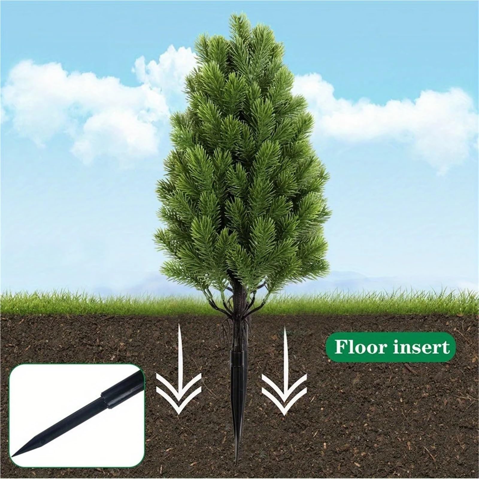 Rametti Di Pino Per Decorazioni 2 alberi di Natale artificiali, piante decorative for la casa e il giardino, aghi di pino artificiali decorativi for il giardino esterno(Green)
