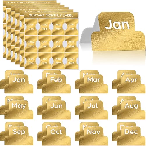 Miniatura 2 de 72 calcomanías adhesivas mensuales, planificador mensual, ficha de índice, etiqueta mensual decorativa, calcomanías de calendario mensual,