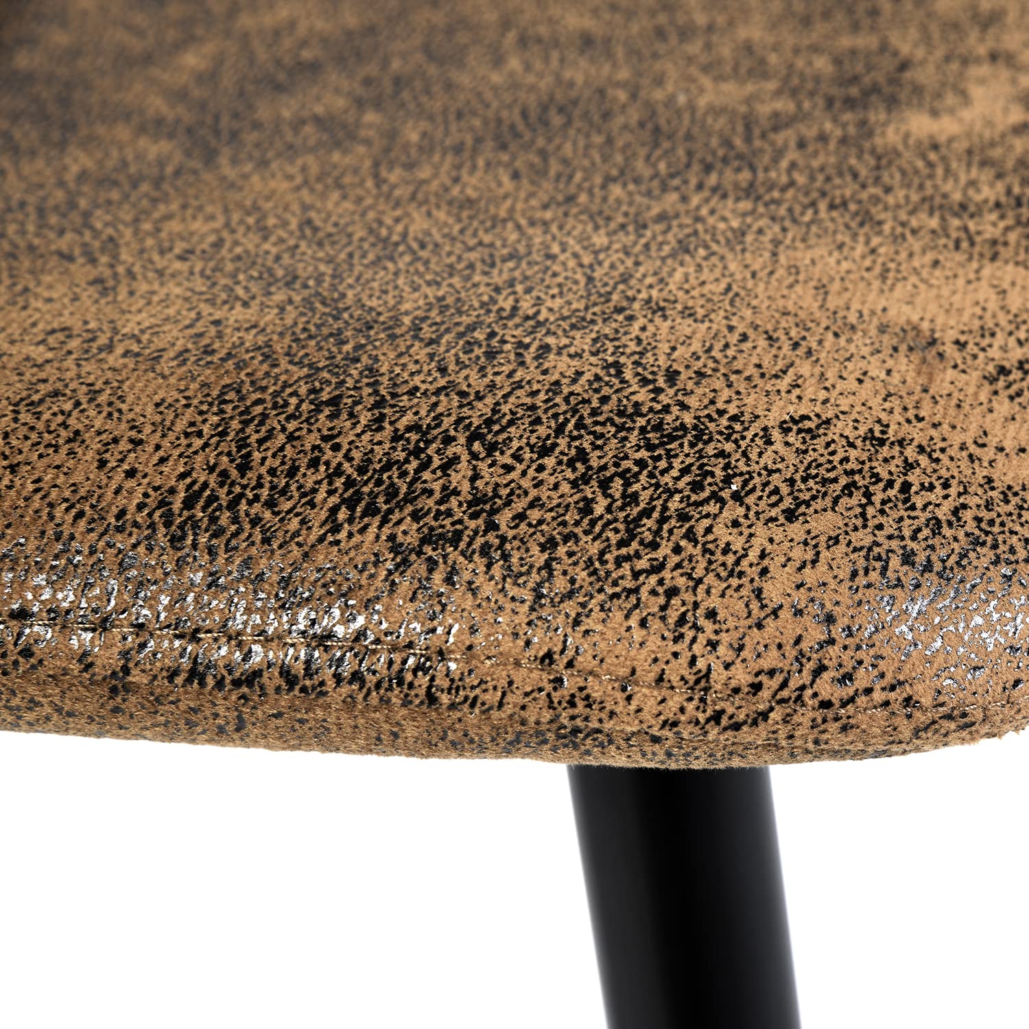 FurnitureR 4 PCS Chaises de Salles de Réunion en Suède, Chaise Marron, Design Contemporain, Matériau en Métal Durable, pour Bureau ou Maison, Élégance et Confort