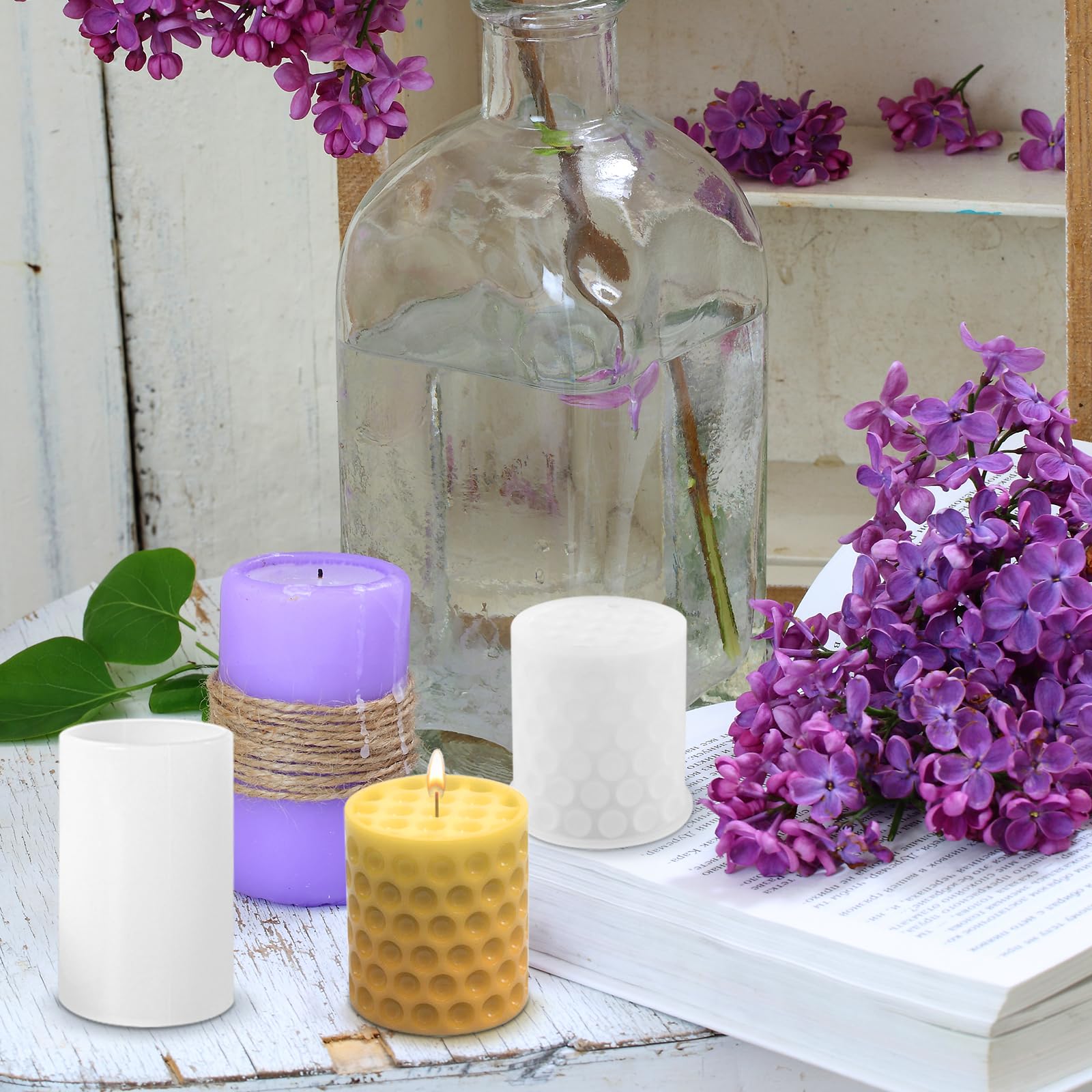 Stampini Per Candele In Silicone A Forma Di Fiore - Kit Fai Da Te Con Accessori Per Candele E Saponi - Foto 4