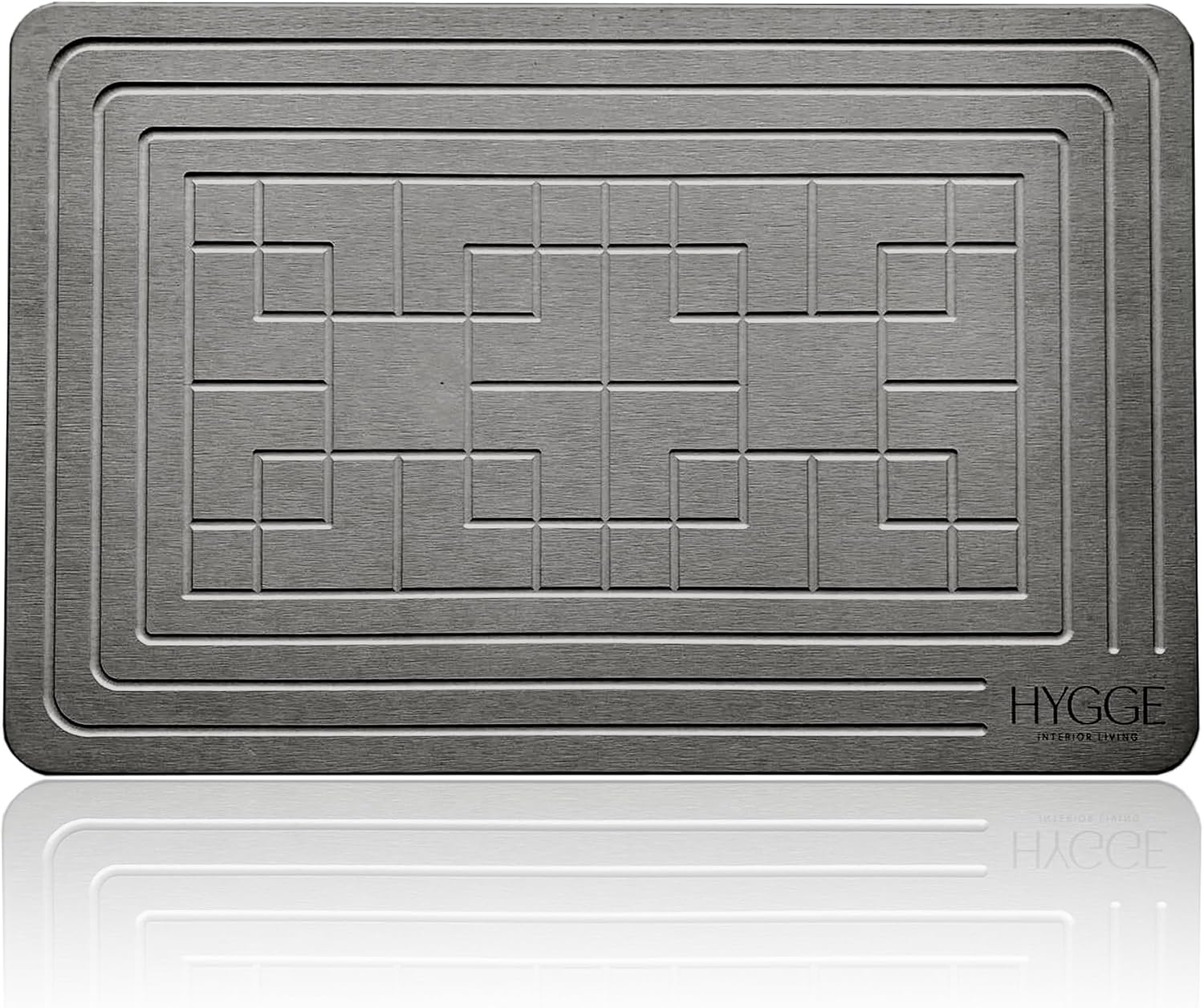 Diatomaceous Earth Stone Bath Mat - Non-Slip Stone Shower Mat, Quick Drying, Super Absorbent, Modern & Elegant Design, 23.6 x 15.4 Inches - Ash Bloom