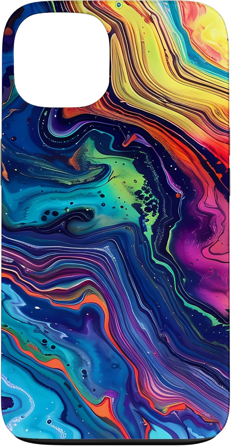 Marbled Rainbow Abstract Art - Colorful Marble Pattern Case for iPhone 13