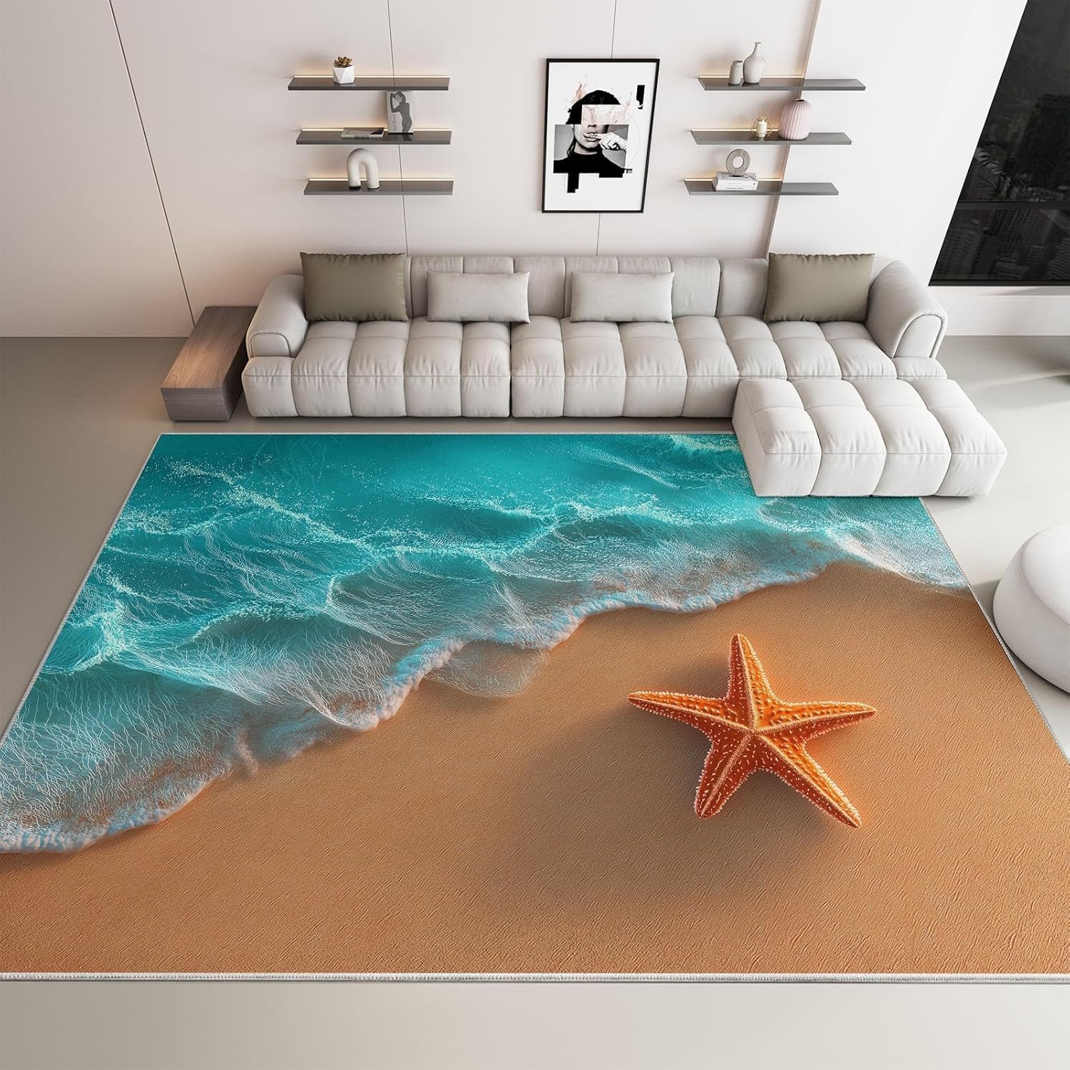 Tapis étoiles de mer pour chambre d'enfant et cuisine