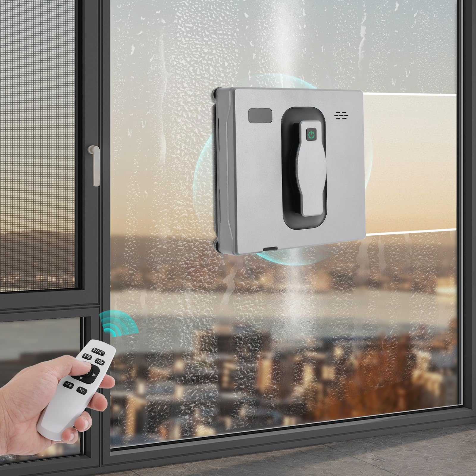 Robot de limpieza de ventanas 2500Pa con mando a distancia APP para cristal de gran altura | Robot limpiador de ventanas automático con sistema de pulverización doble y 3 modos de limpieza para ventanas sin rayas