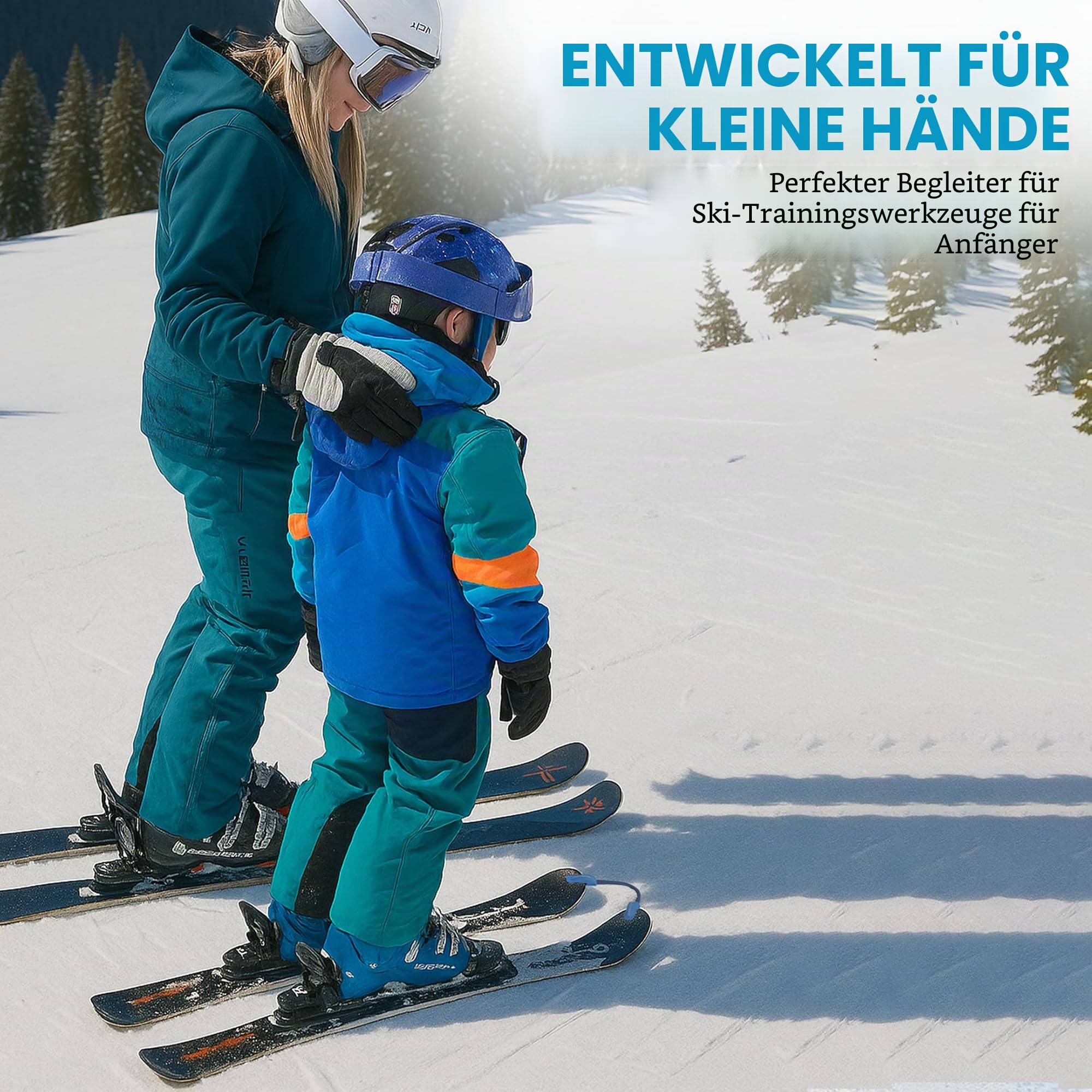 Wedgease - Ski Tip Connector - Teach Kids to Ski - Ski Trainer by Launch Pad