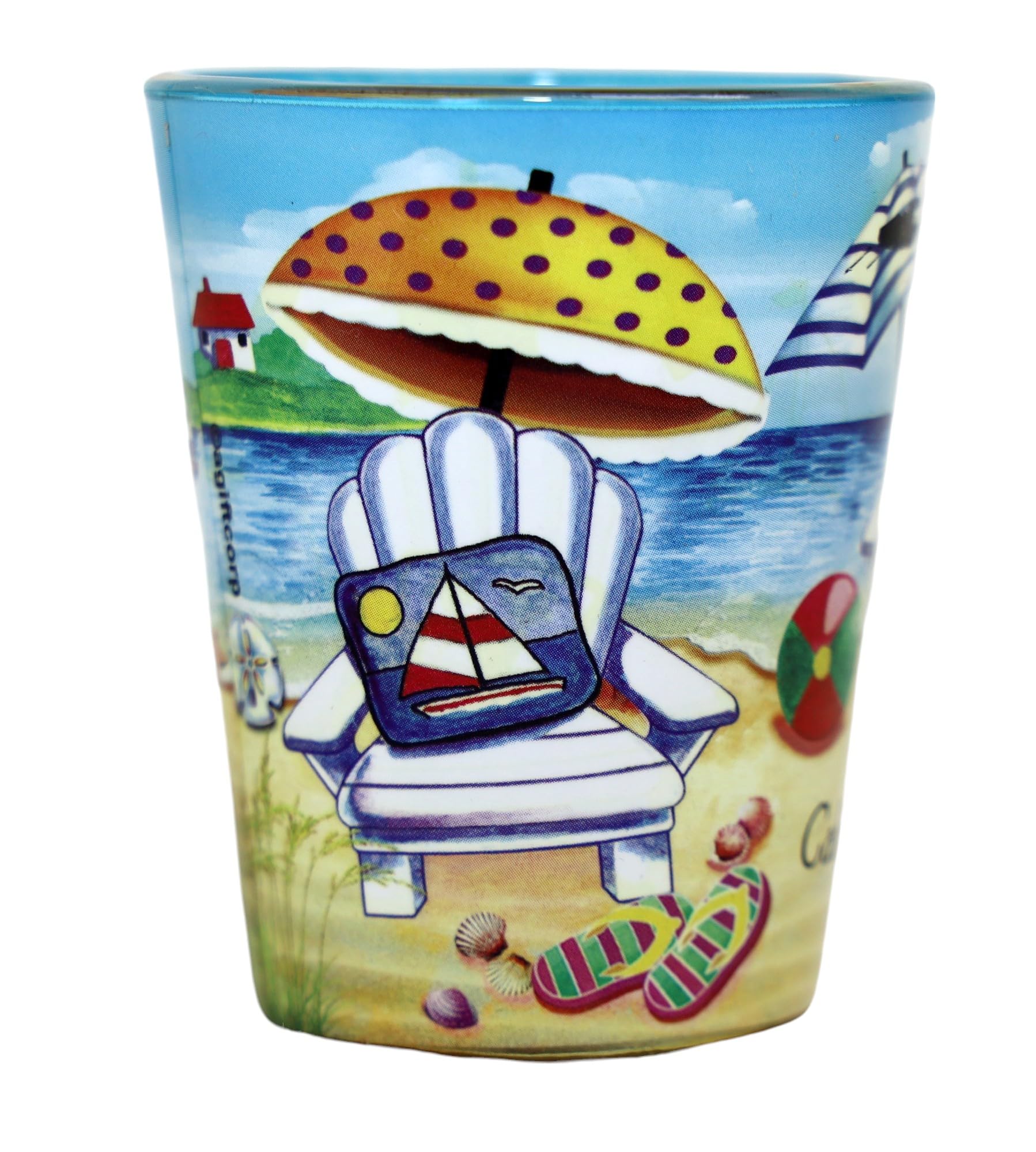 Bicchiere Da Shot Souvenir Di Palm Beach Florida - Vetro A Forma Di Sdraio Da Spiaggia - Regalo Originale E Oggetto Da Collezione