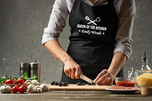 Miniatura 4 de Custom Apron for Women Cooking Apron with Custom Name Women Kitchen Gifts for Valentines Day Birthday Thanksgiving Mothers Day from Husban Daughter