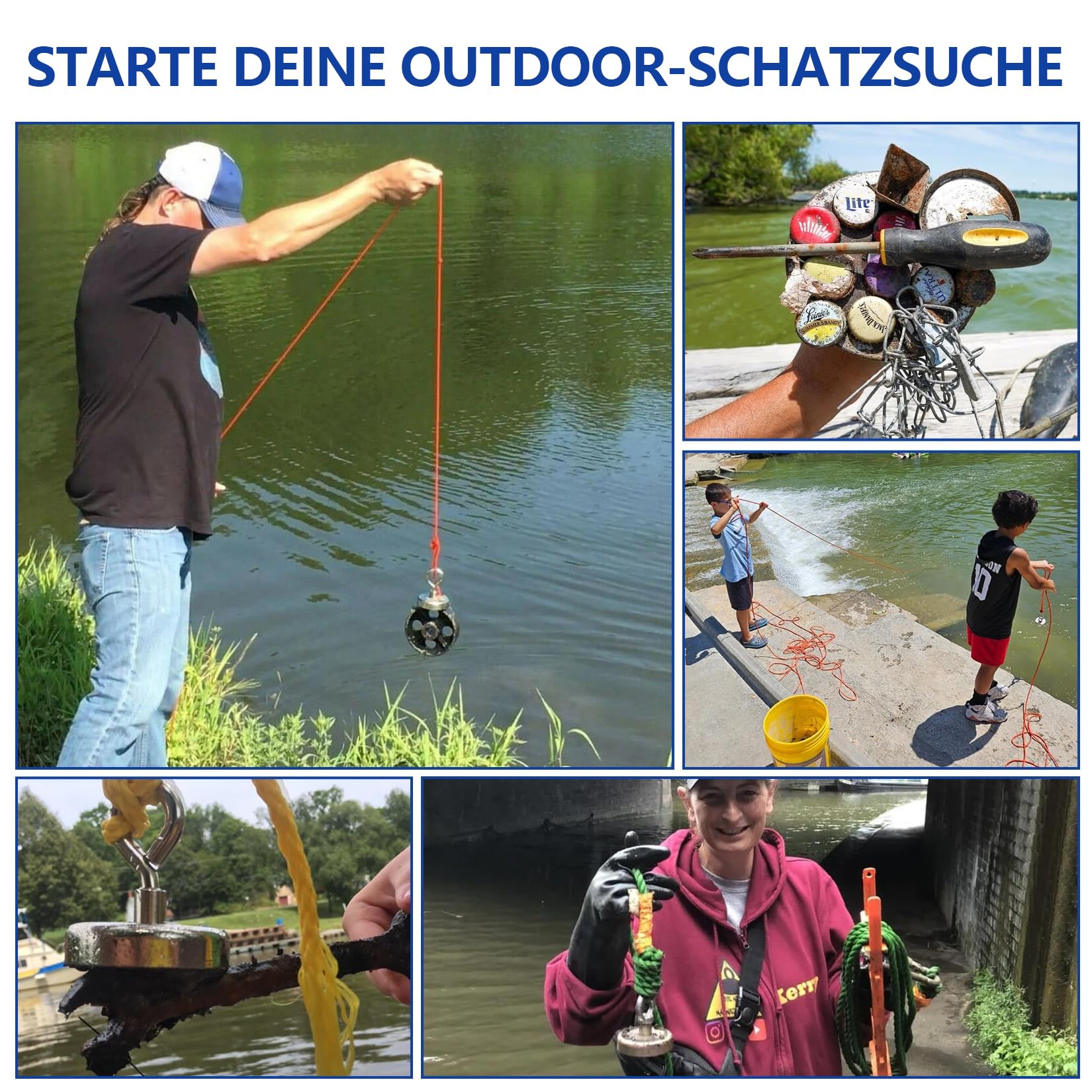 FINDMAG Magneti da pesca al neodimio super forti, 680 kg, forza di trazione, magnete per terre rare con foro svasato, vite ad anello, diametro 120 mm, per recuperare in fiume e pesca magnetica