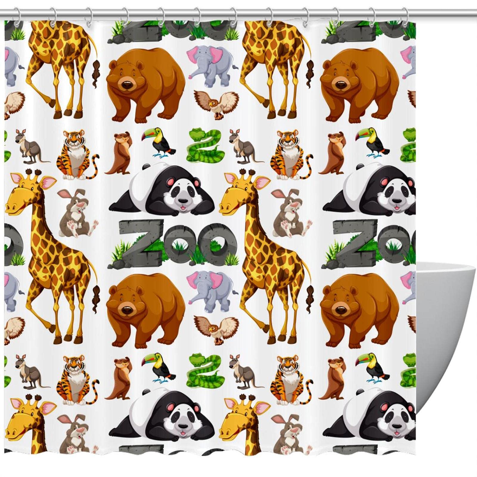 Rideau de douche design animaux sauvages baignoire rideau sans odeur 60x72