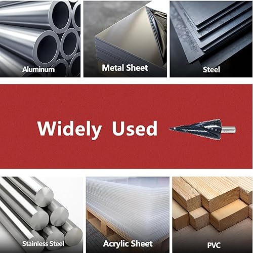 Miniatura 7 de Juego de 3 brocas de cobalto para metal duro, sistema métrico M35 Unibit con revestimiento TiAlN de cobalto para acero inoxidable, hierro, aluminio