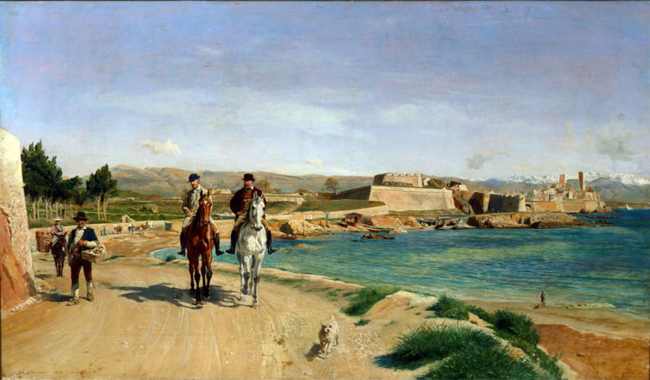 Serendipitp No Frame Abstract Painting Mural Print Picture Wall Decor Painting Antibes Horseback Riding By Jean Louis Ernest Meissonier Vintage Wall Artwork For Home Decor 60X90cm