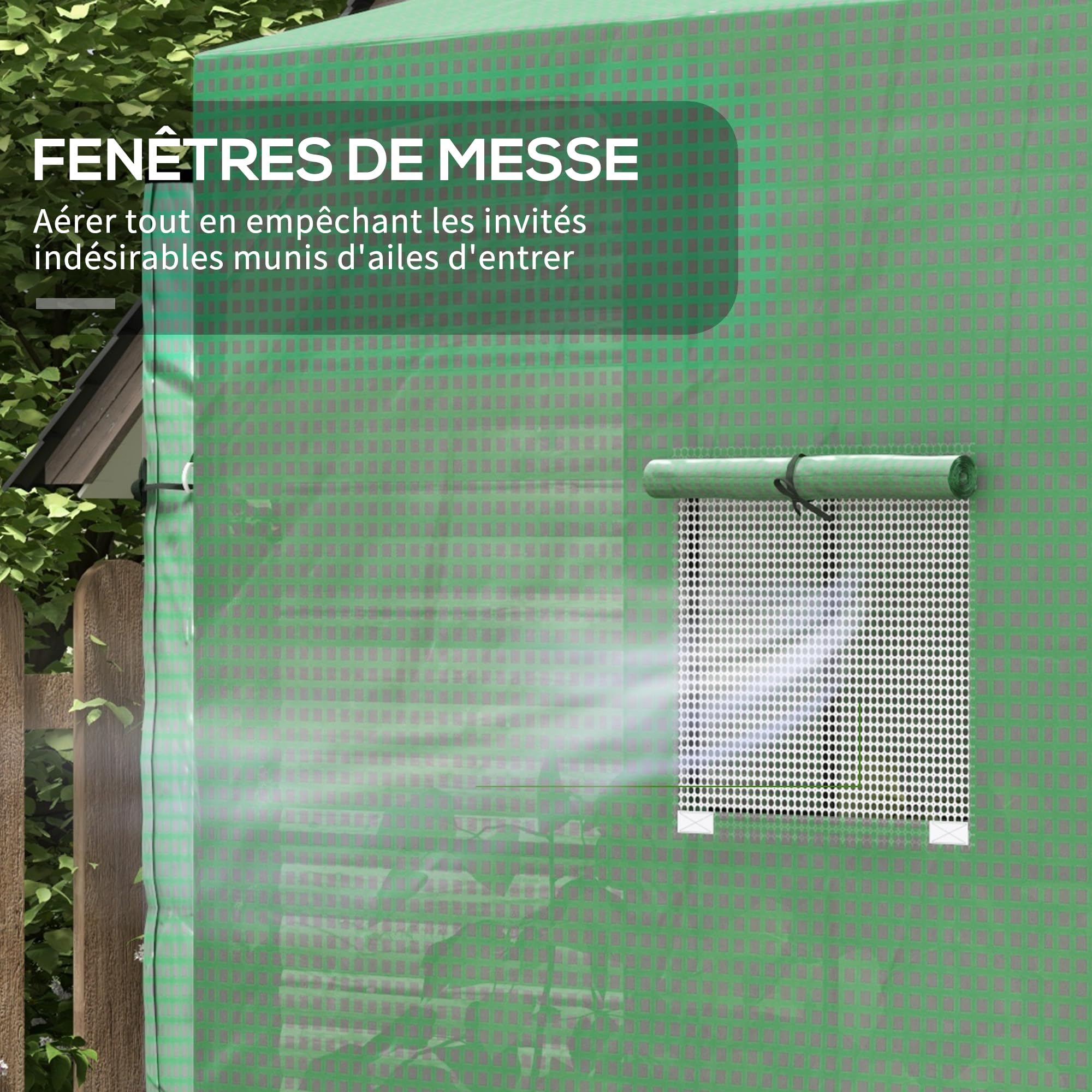 Outsunny Serre de Jardin PE Renforcée 135 g/m² 200 x 80 x 200 cm Vert