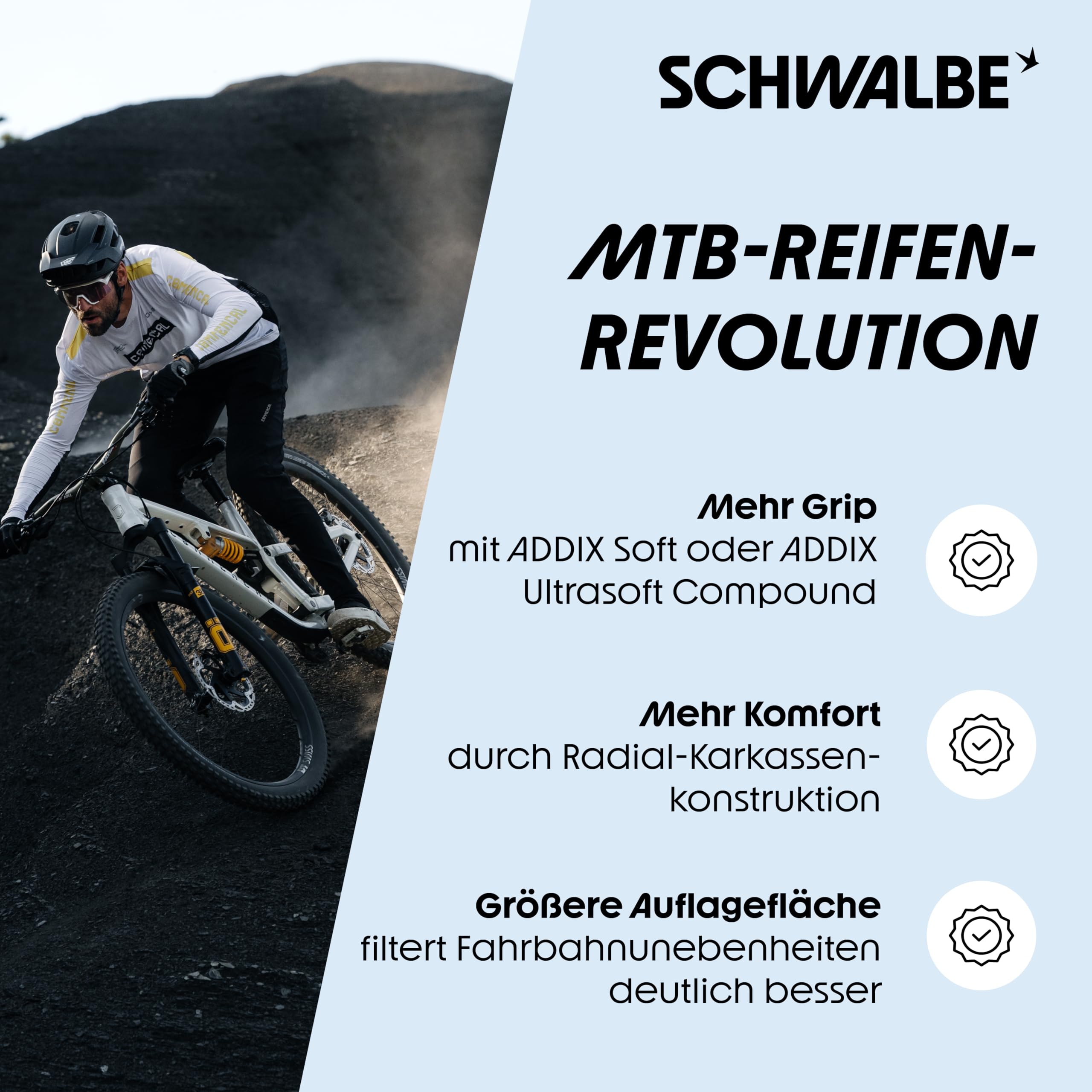Schwalbe Opony rowerowe Albert – opony rowerowe do rowerów górskich E MTB i rowerów górskich z technologią radialną – Gravity Pro/Trail Pro